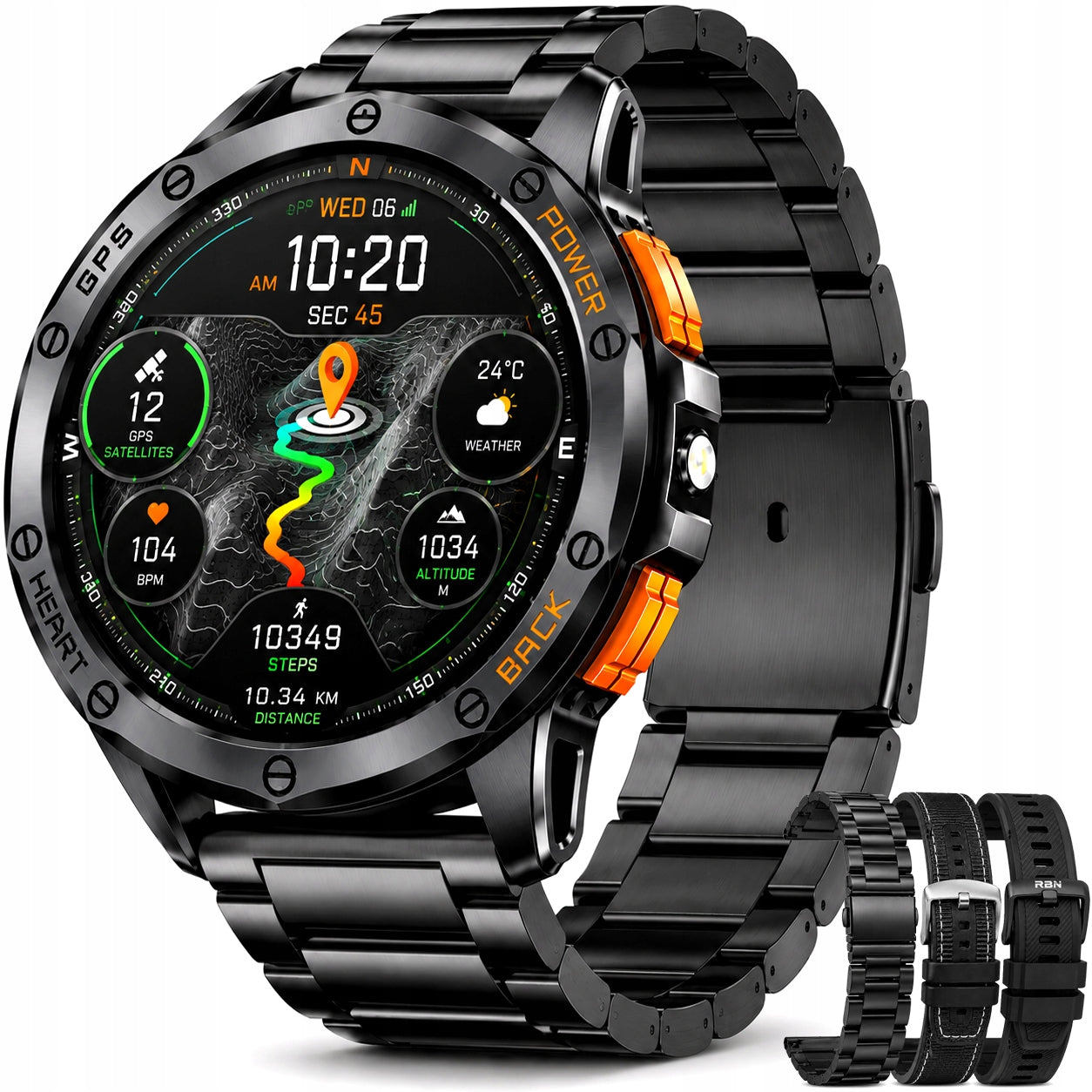 SMARTWATCH MEN'S GPS MENU POLISH WATERPROOF SPORTS TALK SMART WATCH PL