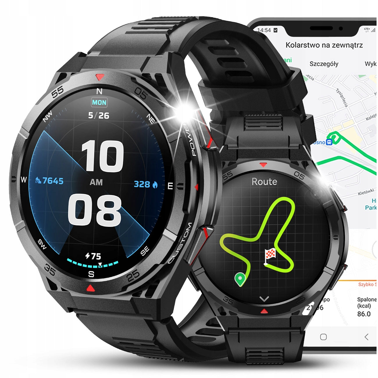 SMARTWATCH MEN'S GPS WATCH WATERPROOF COMPASS AMOLED BAROMETER TALK PL EAN (GTIN) 5906639814610