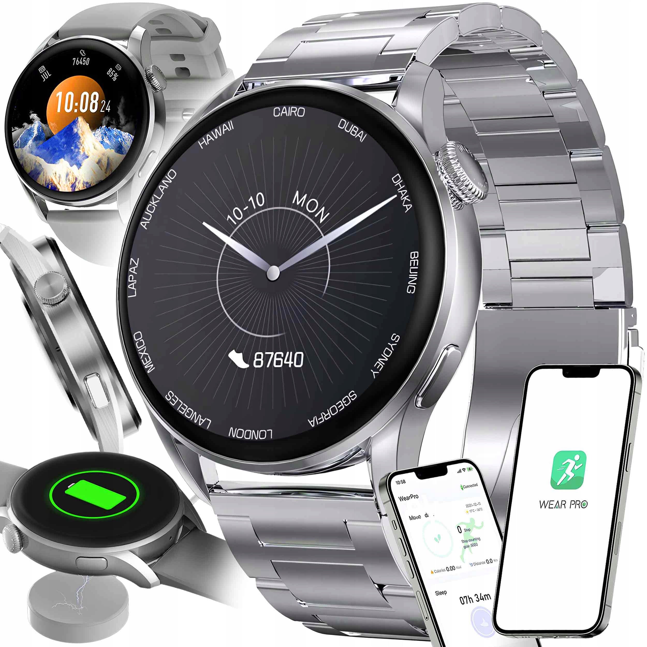 SMARTWATCH MEN'S GPS WATCH WATERPROOF IP68 MENU PL TALK SPORT PASEKx2 Packaging status original