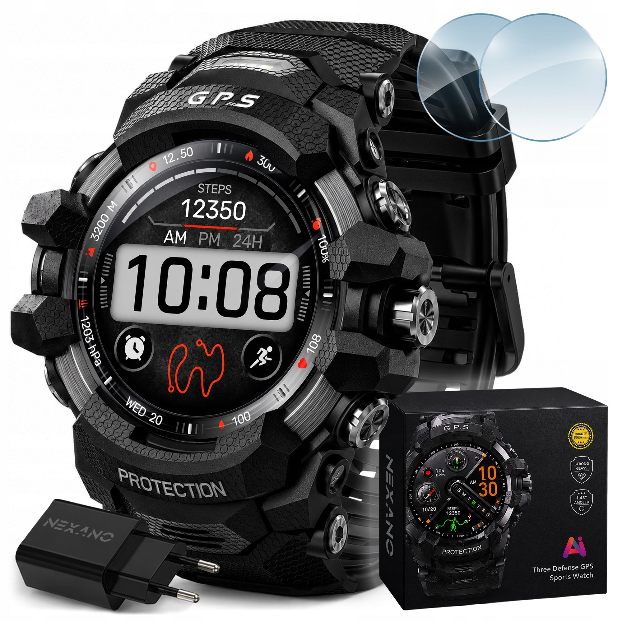 SMARTWATCH MEN'S GPS WATERPROOF SMART WATCH AMOLED ROUTE GPX MAP