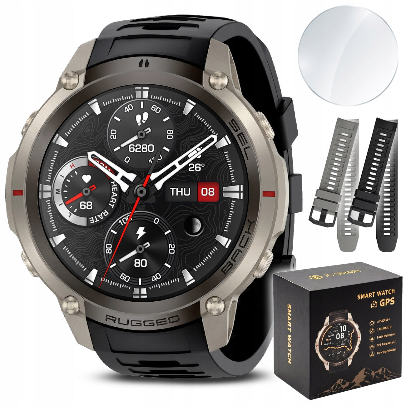 SMARTWATCH MEN'S SMART WATCH GPS AMOLED TALK WATERPROOF MENU PL