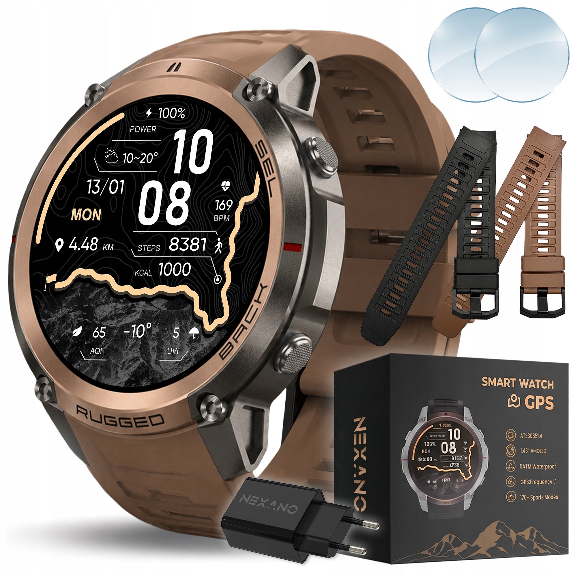 SMARTWATCH MEN'S SMART WATCH GPS AMOLED TALK WATERPROOF MENU PL