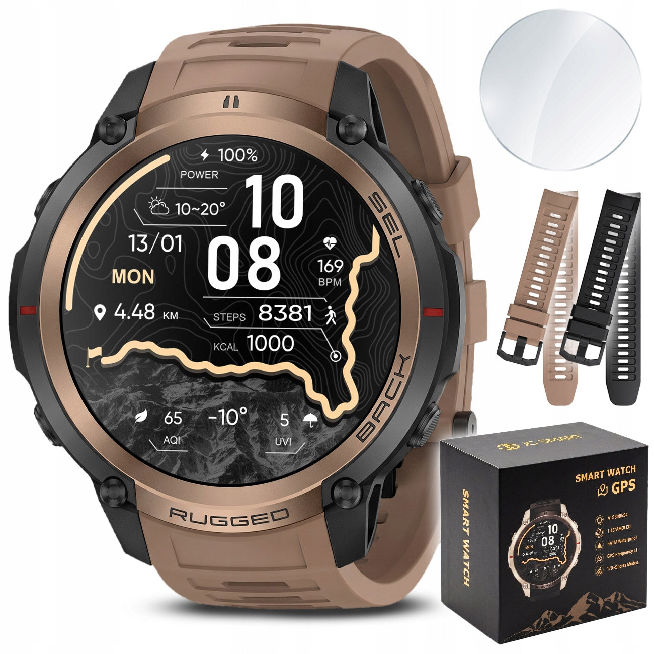 SMARTWATCH MEN'S SMART WATCH GPS AMOLED TALK WATERPROOF MENU PL