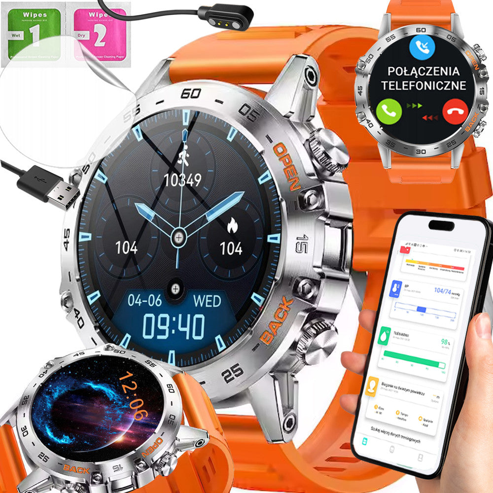 SMARTWATCH MEN'S SPEAKER ECG MICROPHONE MENU PL BATTERY 400 mAh !