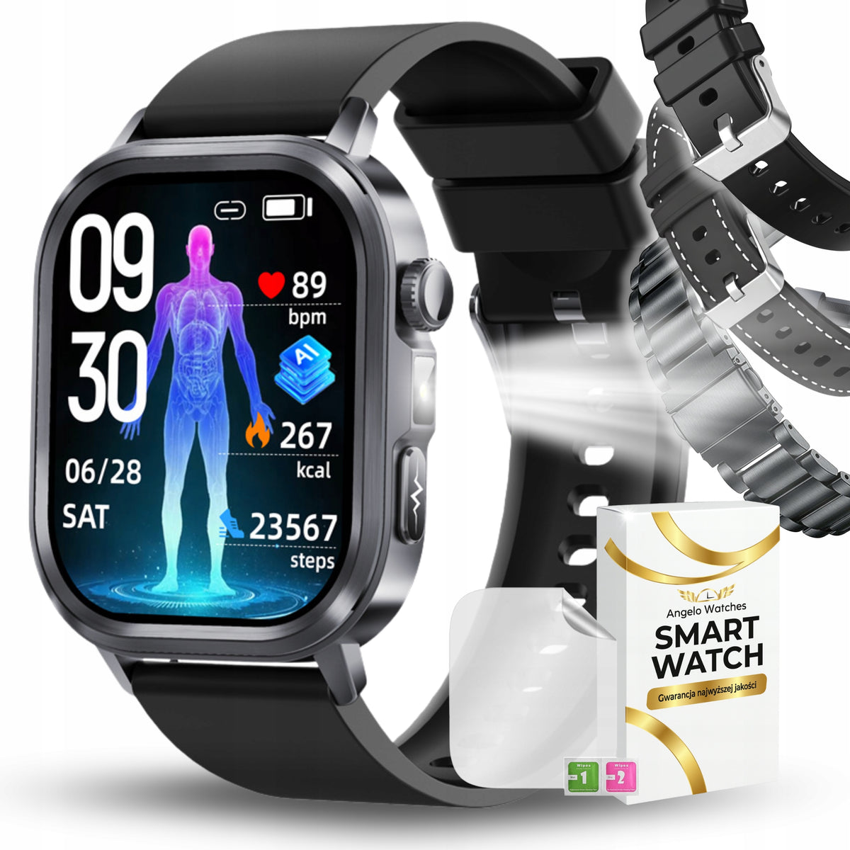 SMARTWATCH MEN'S WATCH CARDIOWATCH TALK PRESSURE EKG AMOLED MENU PL