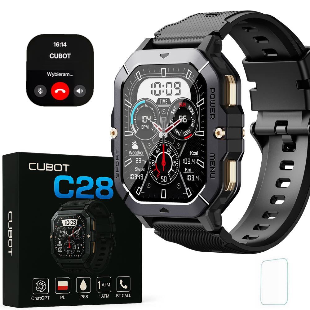 SMARTWATCH MEN'S WATCH CUBOT C28 AI TALK ARMORED WATERPROOF MENU PL