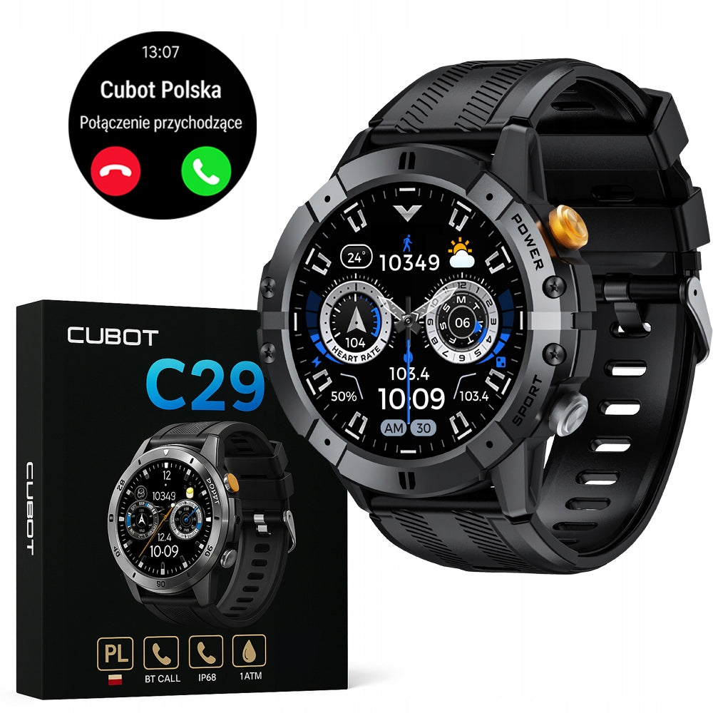 SMARTWATCH MEN'S WATCH CUBOT C29 TALK ARMORED WATERPROOF MENU PL