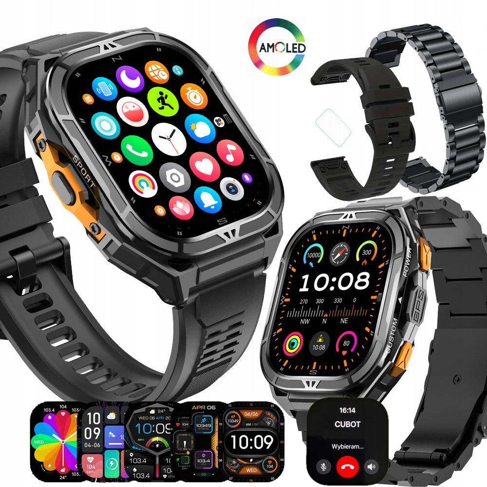 SMARTWATCH MEN'S WATCH CUBOT GT3 AMOLED GPS MILITARY ARMOURED CONVERSATIONS
