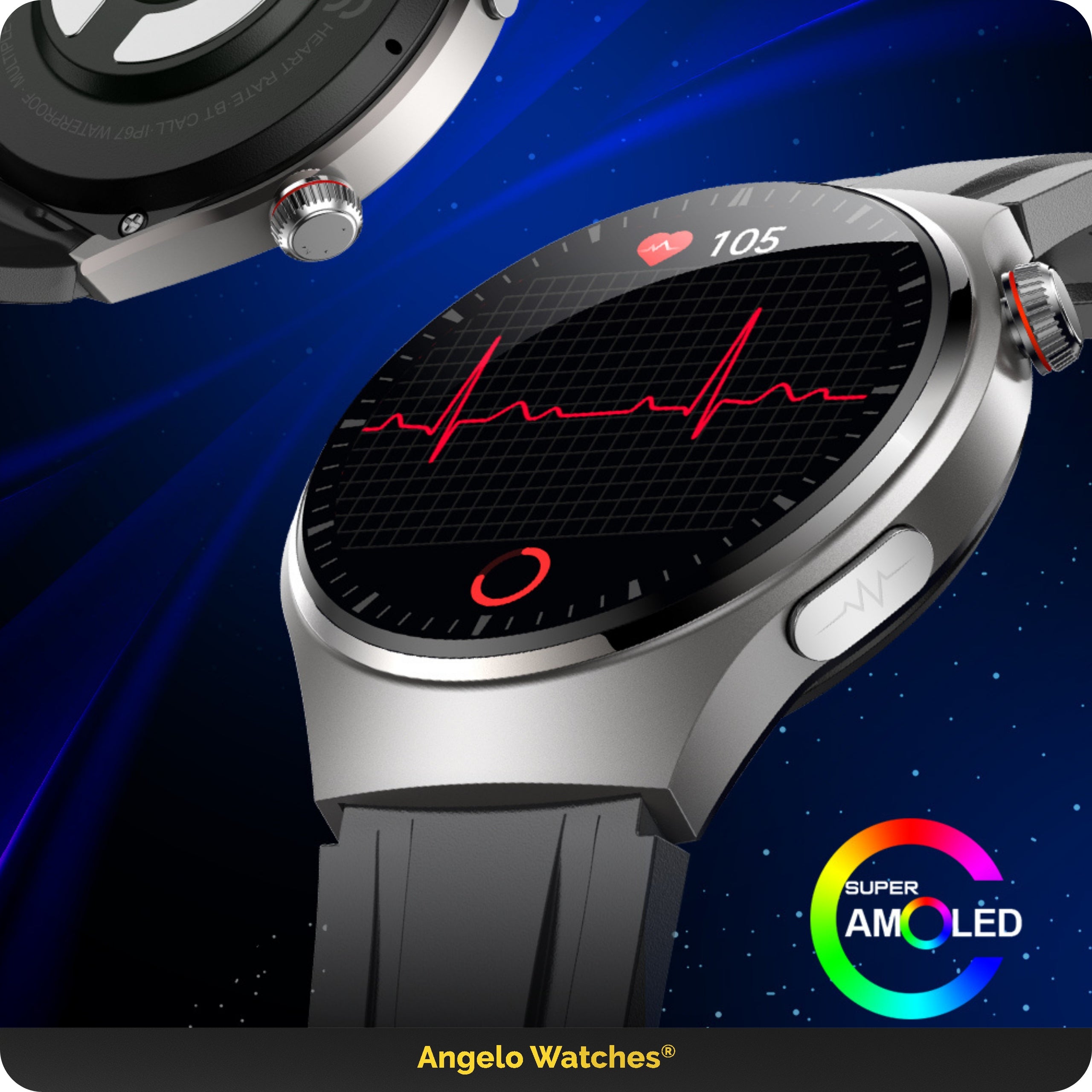 SMARTWATCH MEN'S WATCH ECG PRESSURE MEASUREMENT SUGAR HRV BPM MENU POLISH Packaging status original
