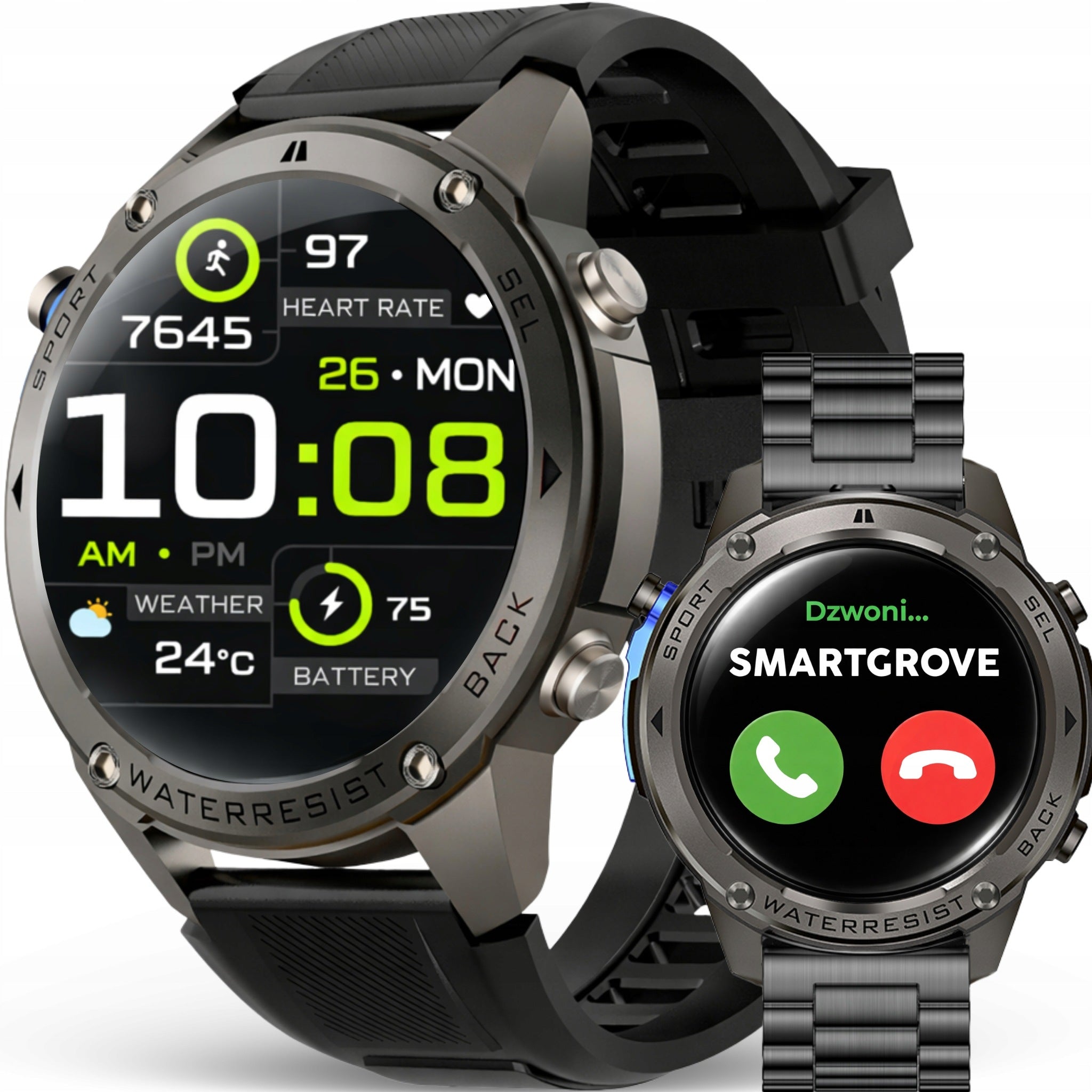 SMARTWATCH MEN'S WATCH GPS WATERPROOF BRACELET LARGE SCREEN AMOLED