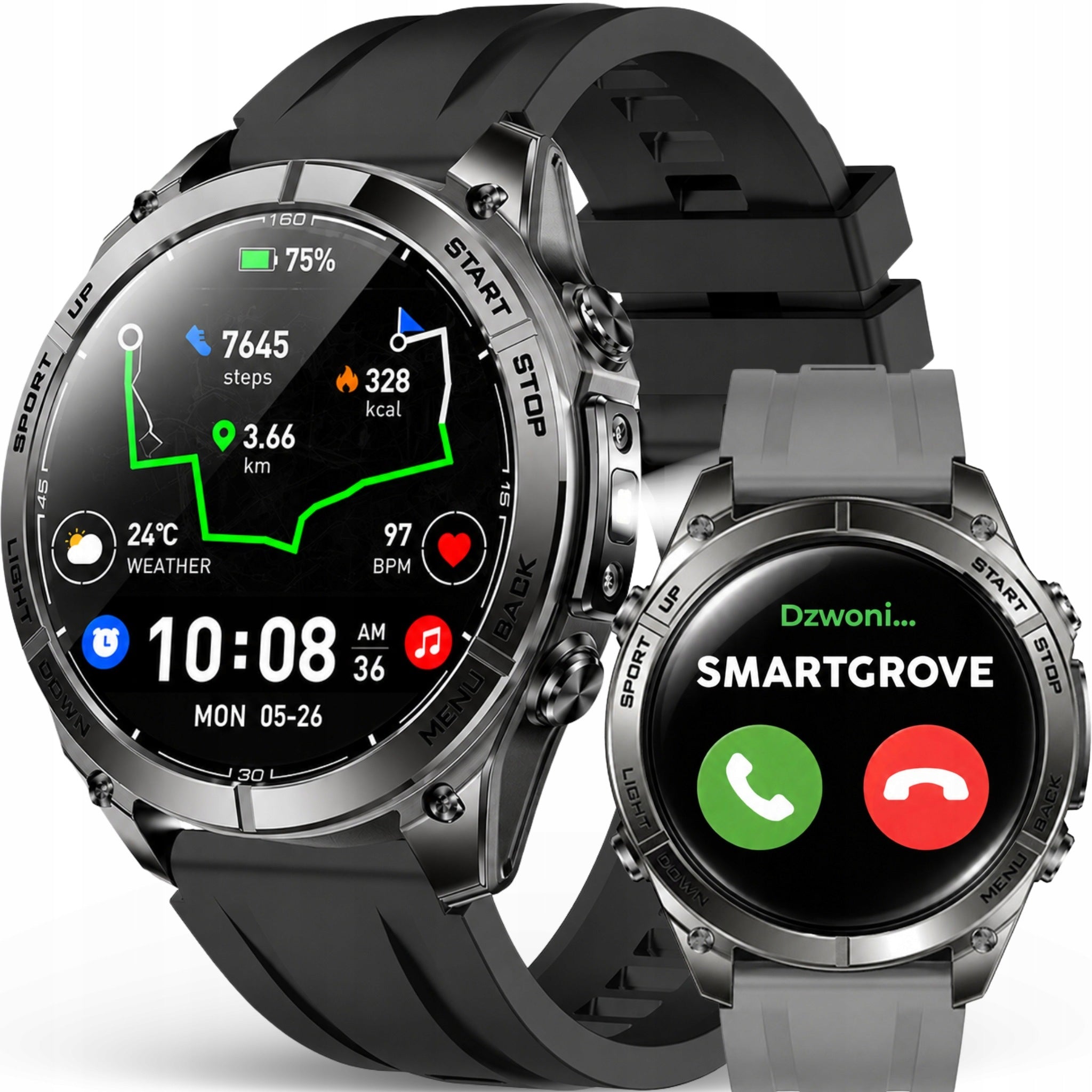 SMARTWATCH MEN'S WATCH GPS WATERPROOF CHATGPT AI MAPS OFFLINE AMOLED
