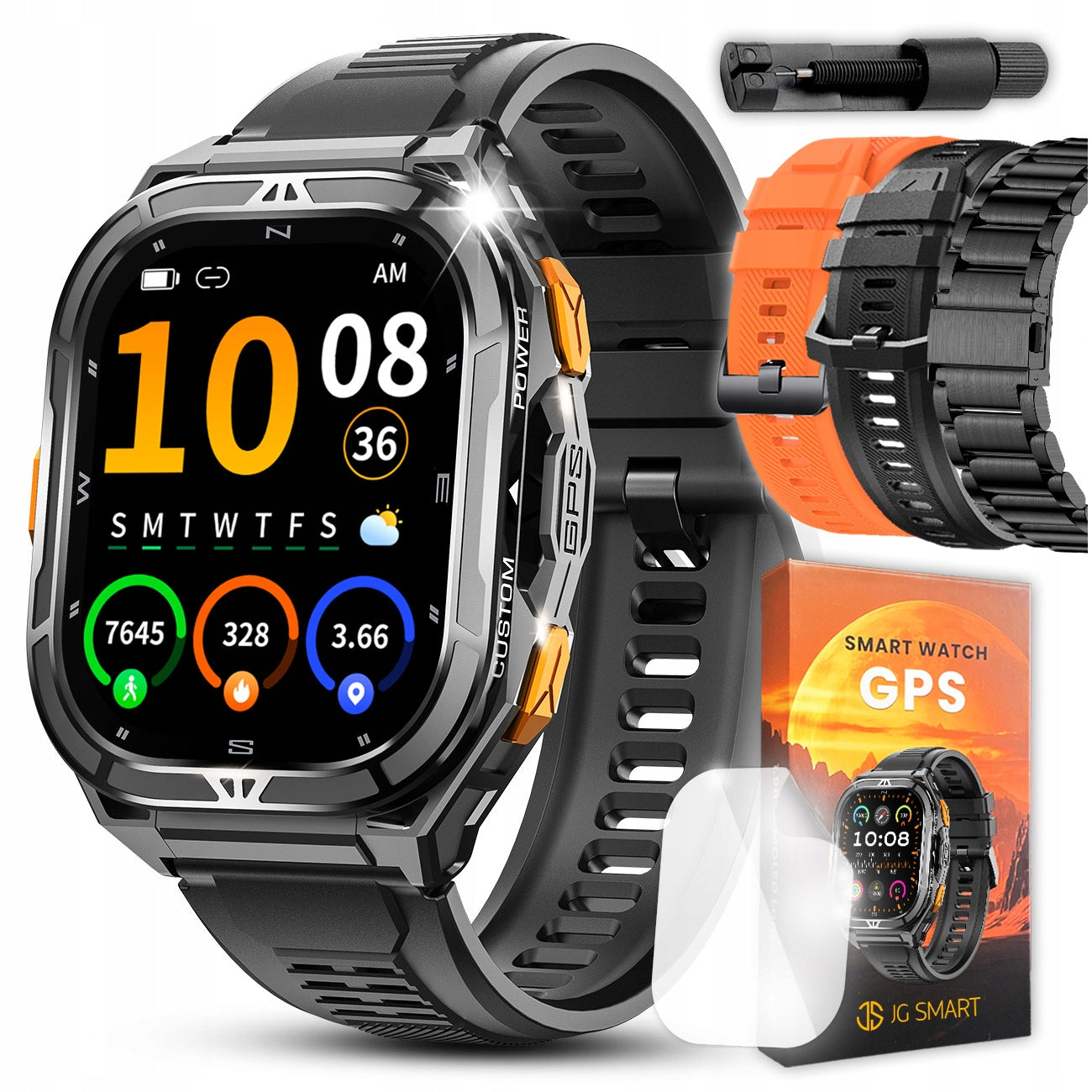 SMARTWATCH MEN'S WATCH GPS WATERPROOF TALK SMART WATCH SPORT MENU PL Packaging status original
