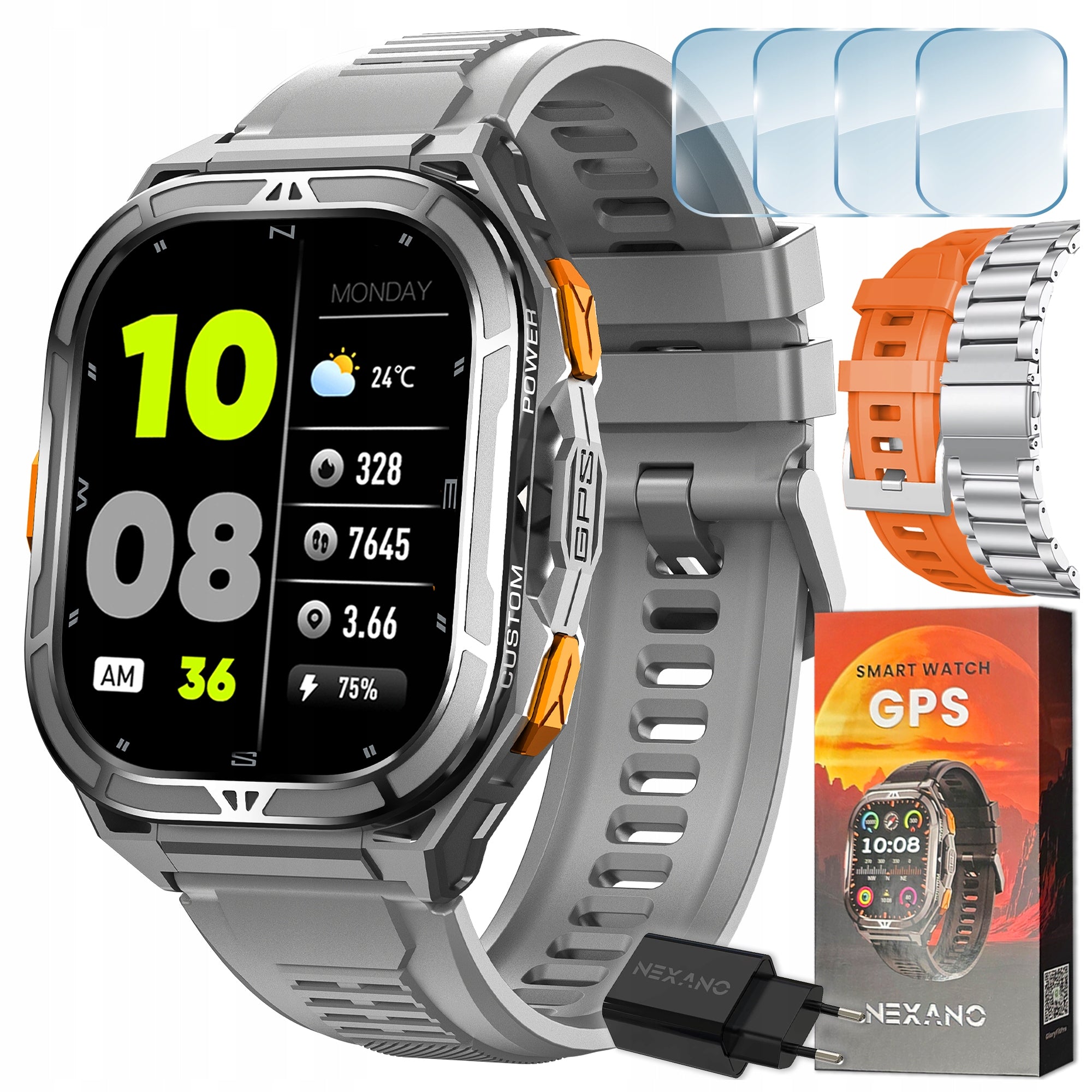 SMARTWATCH MEN'S WATCH GPS WATERPROOF TALK SMART WATCH SPORT MENU PL