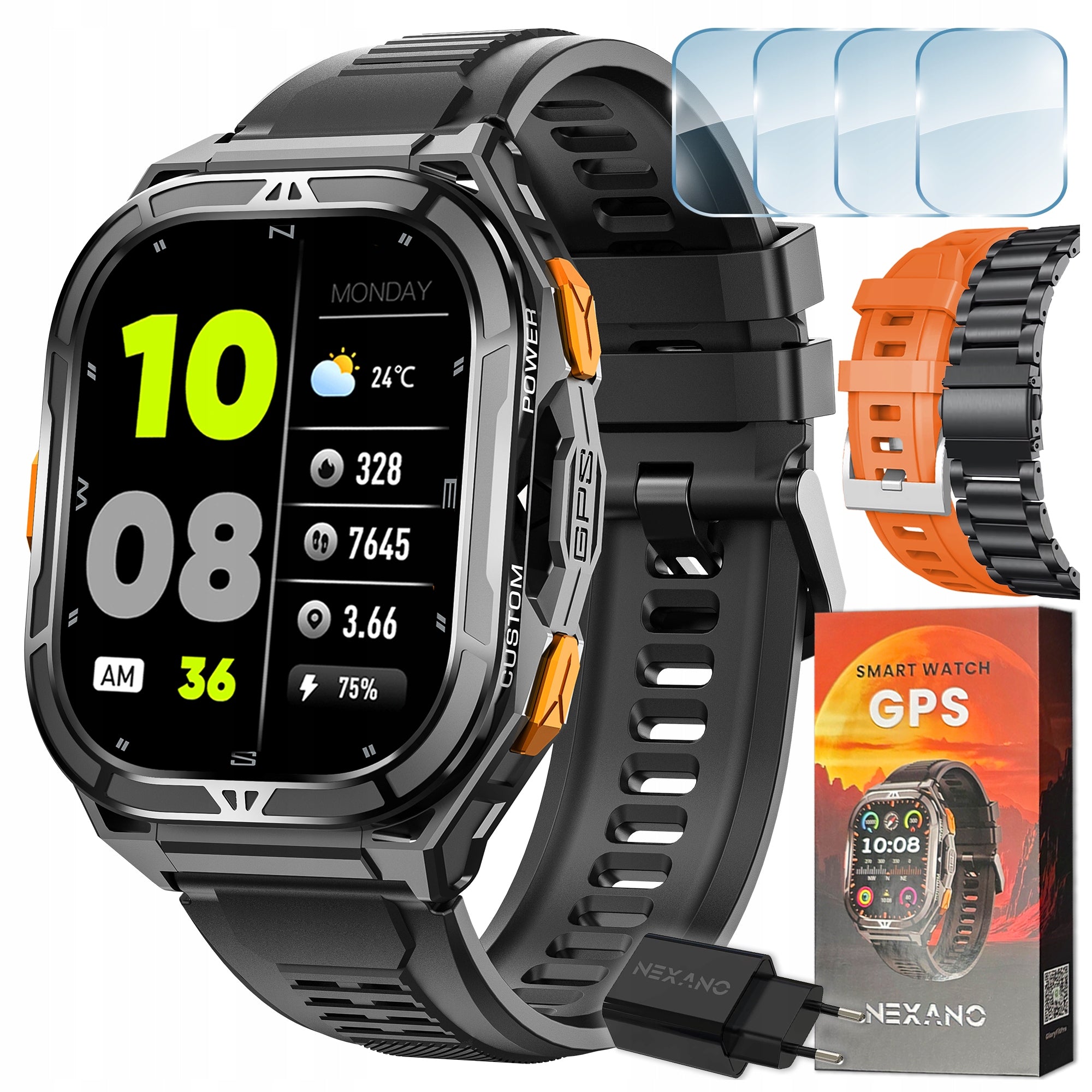 SMARTWATCH MEN'S WATCH GPS WATERPROOF TALK SMART WATCH SPORT MENU PL