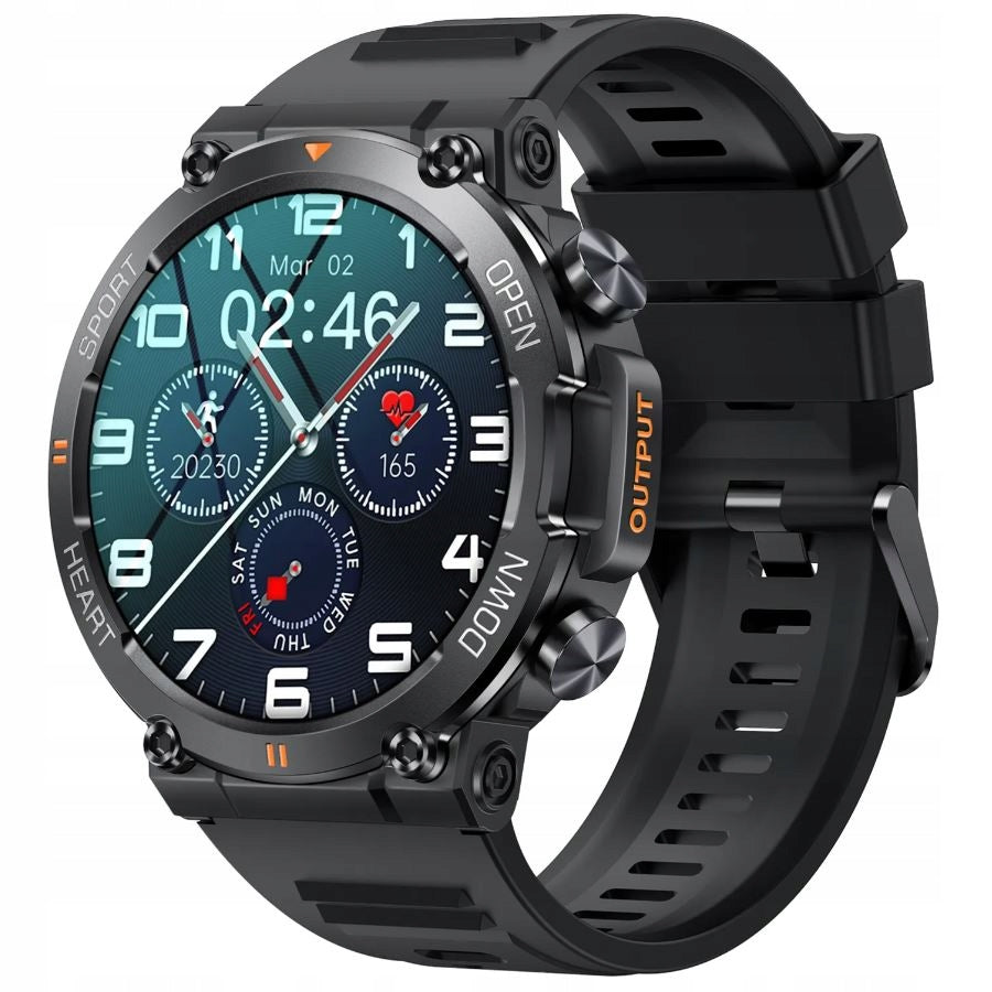 SMARTWATCH MEN'S WATCH K56 BLACK MENU PL PROTECTIVE GLASS WATERPROOF Packaging status original