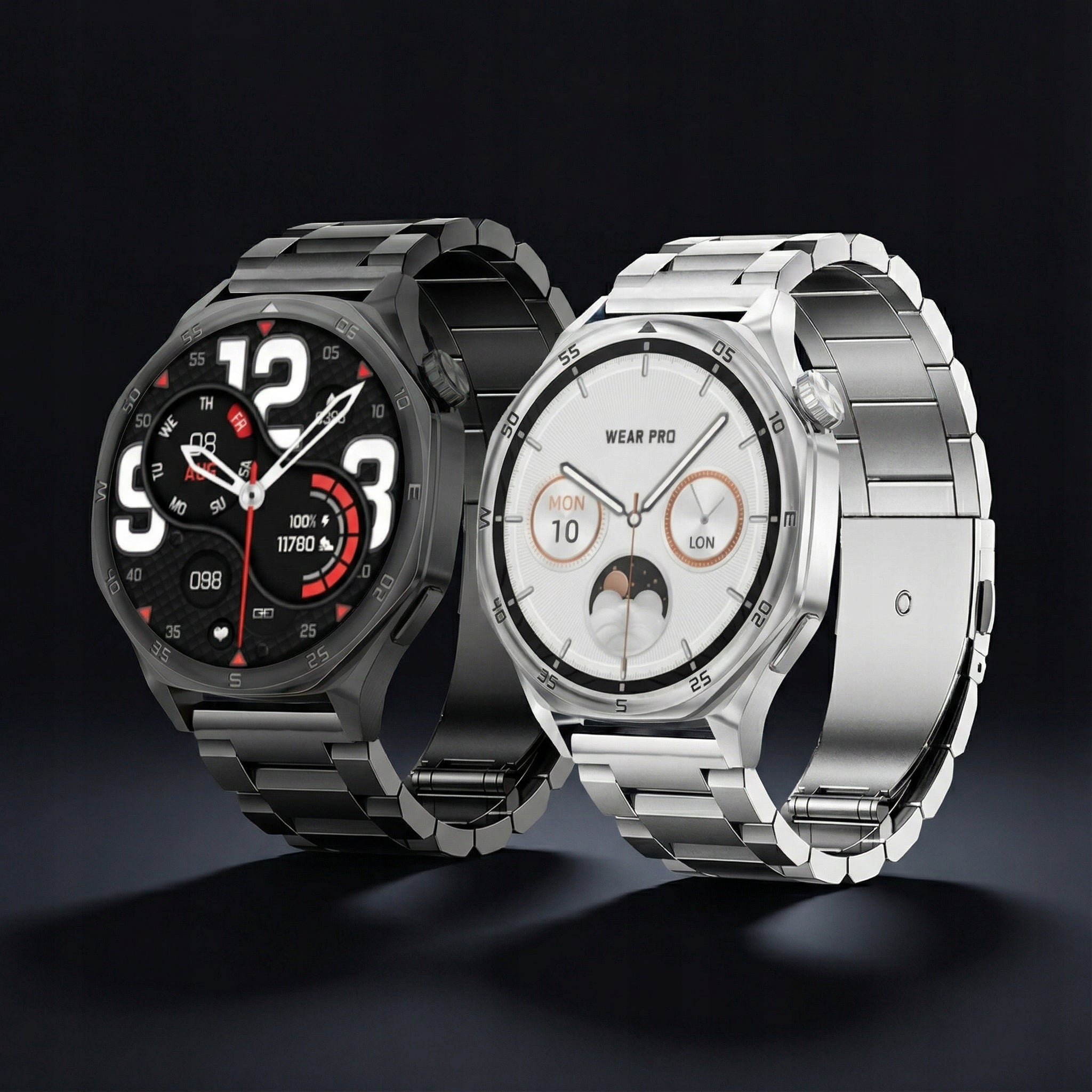 SMARTWATCH MEN'S WATCH MENU PL TALK AMOLED VOICE RECORDER MP3 4GB + 3 stripes Packaging status original
