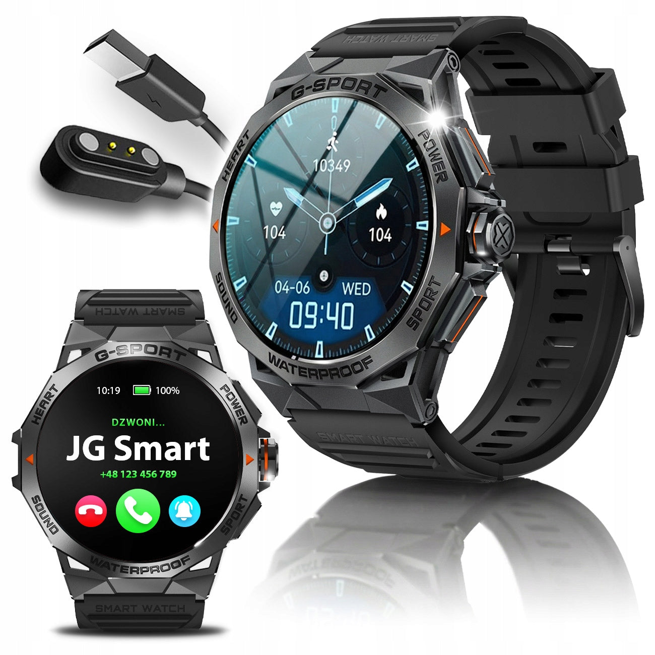 SMARTWATCH MEN'S WATCH MENU PL TALK WATERPROOF PULSE PRESSURE SPORT