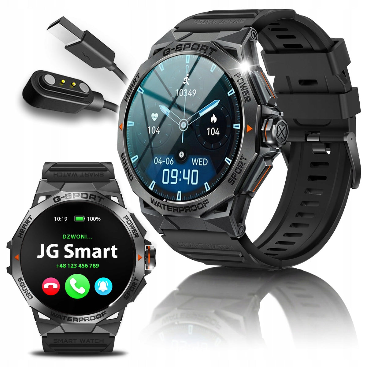 SMARTWATCH MEN'S WATCH MENU PL TALK WATERPROOF PULSE PRESSURE SPORT