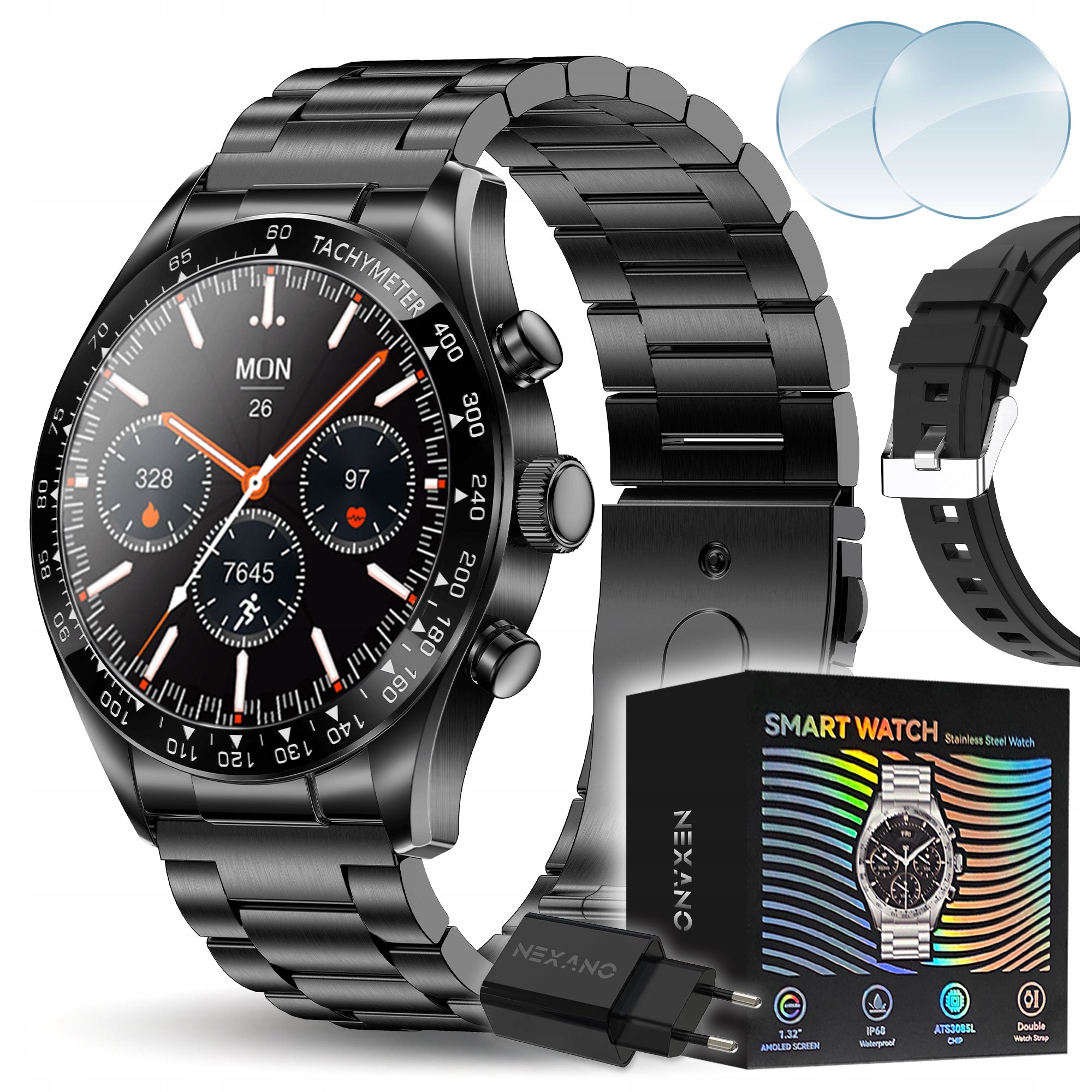 SMARTWATCH MEN'S WATCH SMART WATCH AMOLED TALK MENU PL BLACK SPORT