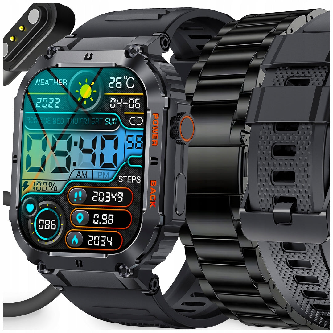 SMARTWATCH MEN'S WATCH SMS NOTIFICATIONS POLISH MENU WATERPROOF Packaging status original