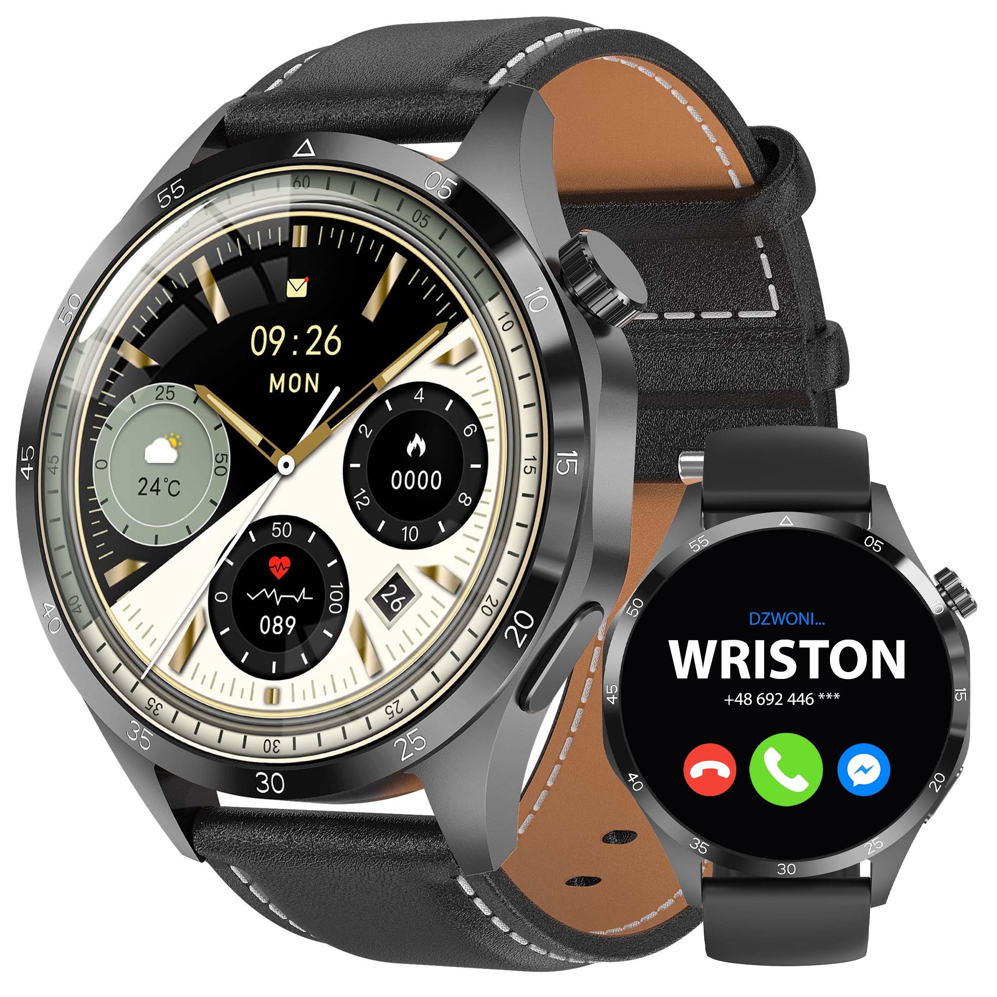 SMARTWATCH MEN'S WATCH WITH CONVERSATIONS PULSE PRESSURE WATERPROOF MENU PL