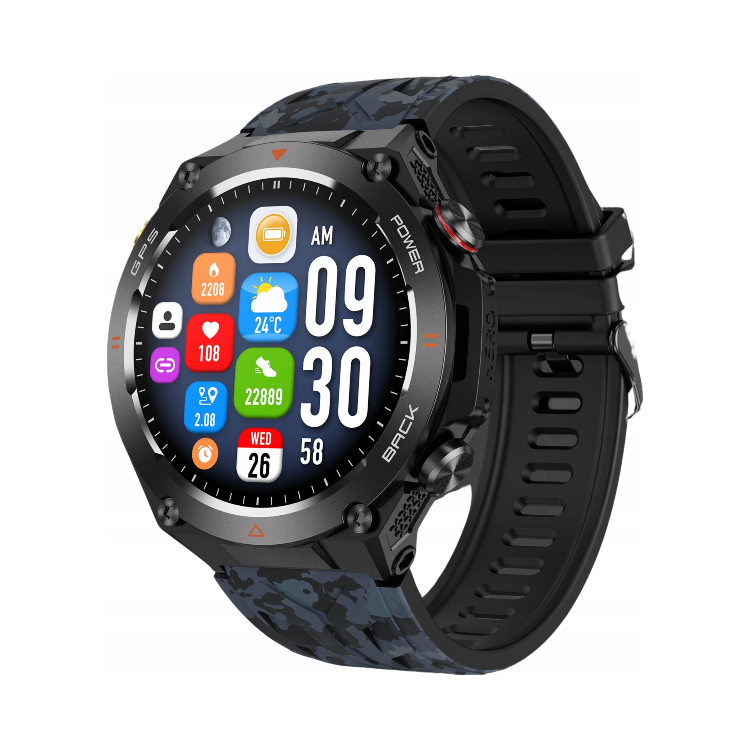 SMARTWATCH MEN'S WATERPROOF GPS SPORT SMART WATCH TALK PULSE BP MENU PL