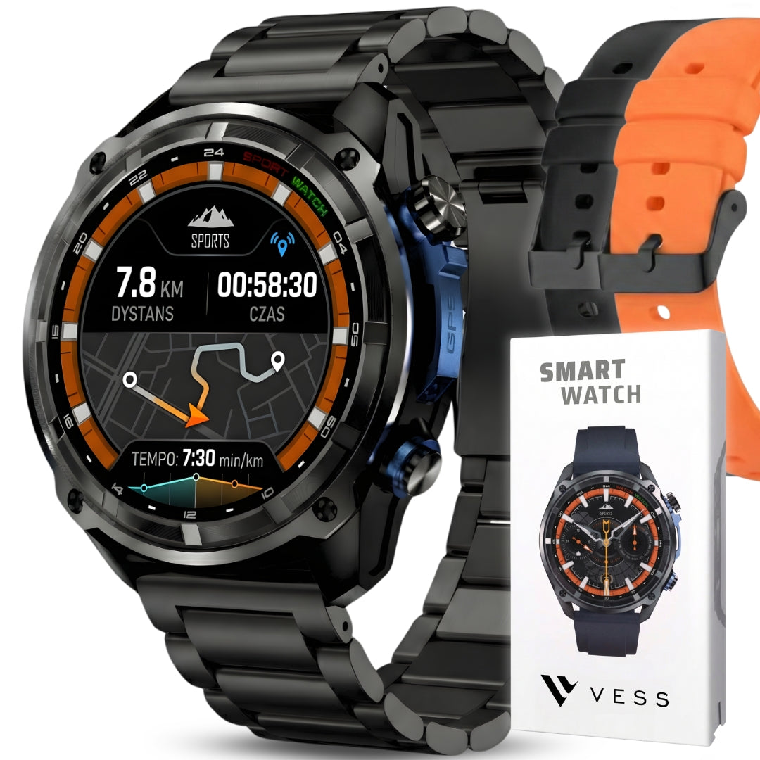 SMARTWATCH MEN'S WATERPROOF MENU PL TALK GPS 860MAH FLASHLIGHT 4GB