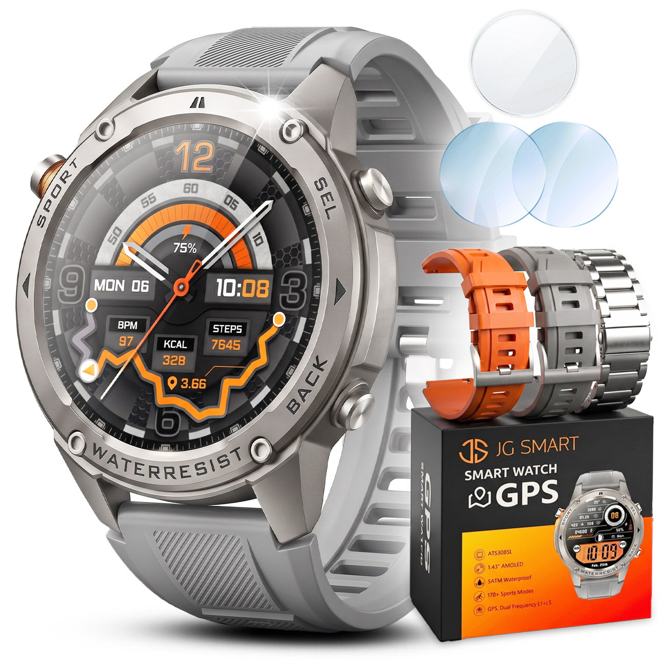 SMARTWATCH MEN'S WATERPROOF TALK MENU PL GPS AMOLED SMART WATCH