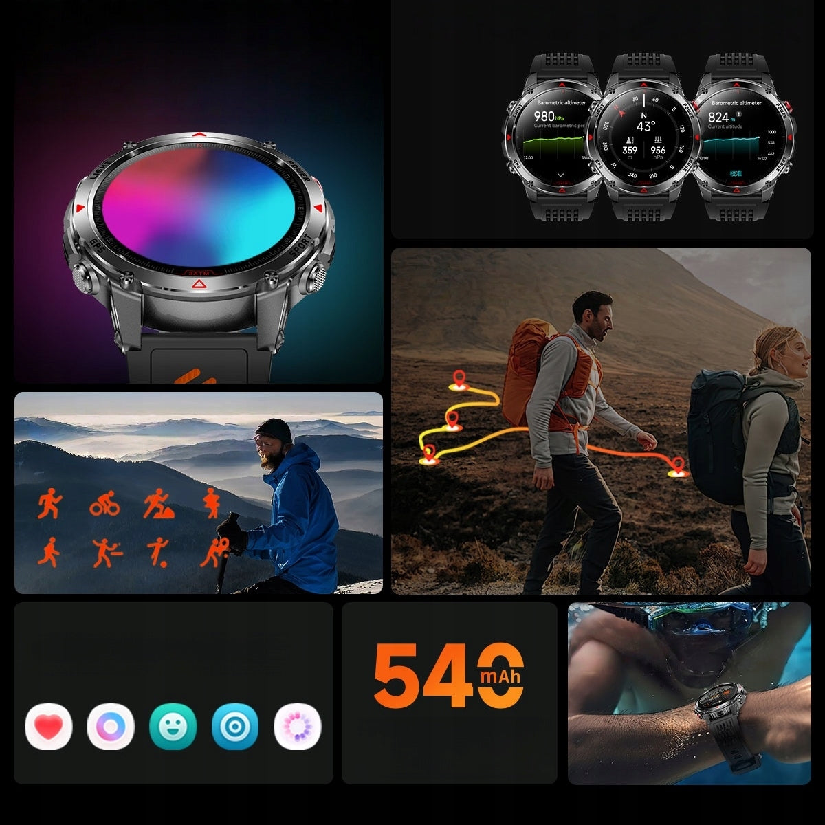 SMARTWATCH MEN'S WATERPROOF TALK MENU PL SPORT GPS SMART WATCH Brand no brand