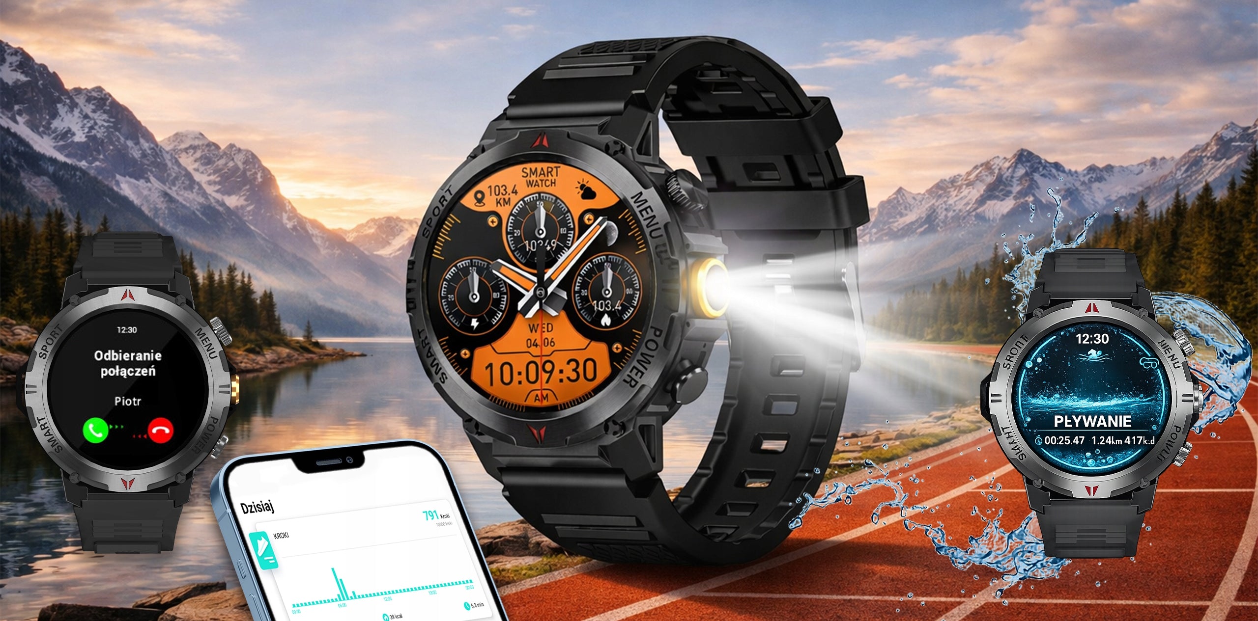 SMARTWATCH MEN'S WATERPROOF TALK PRESSURE MEASUREMENTS EKG SPORT MENU PL Packaging status original
