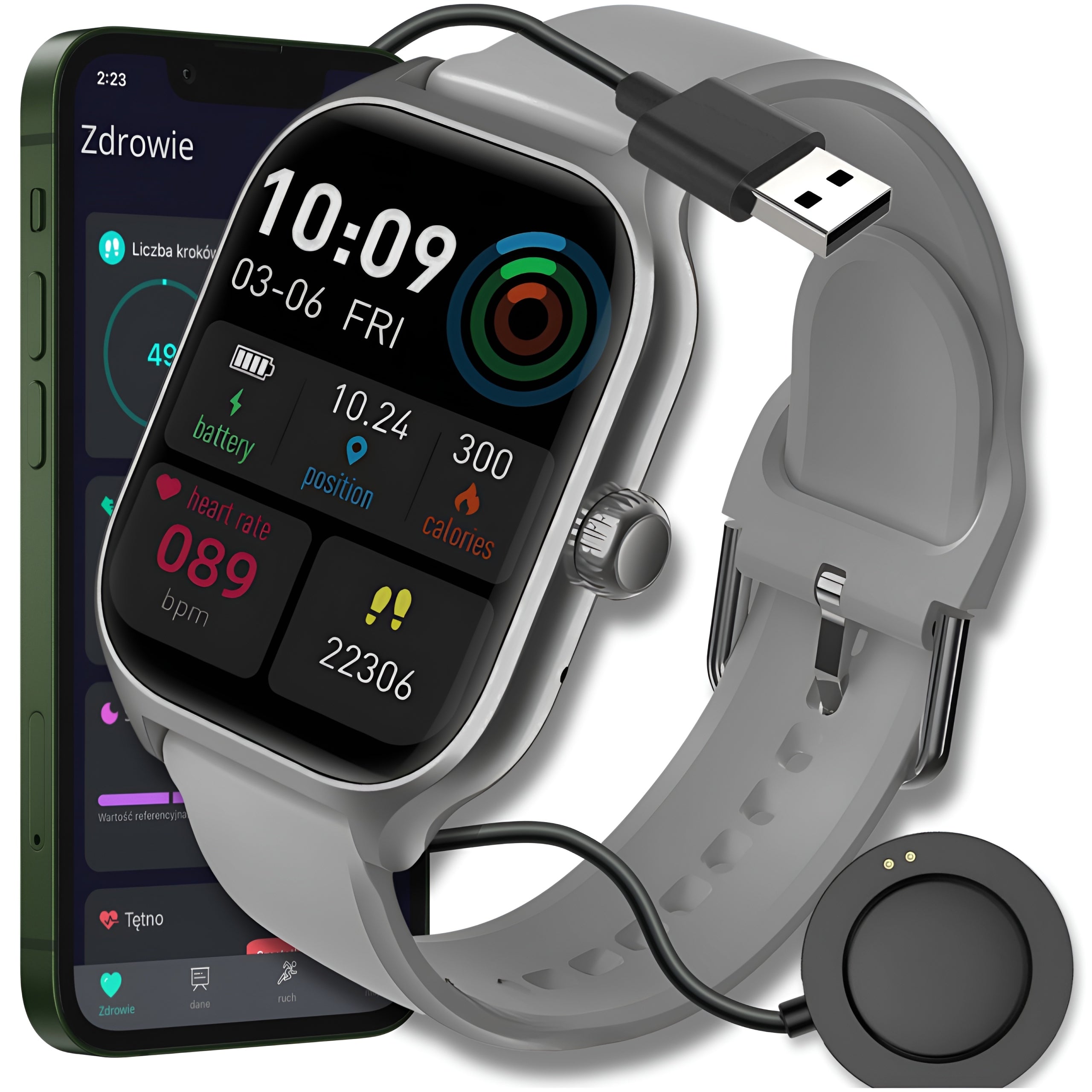 SMARTWATCH MEN'S WOMEN'S CALL WATCH Polish HEART RATE OXYGEN PRESSURE SPORT