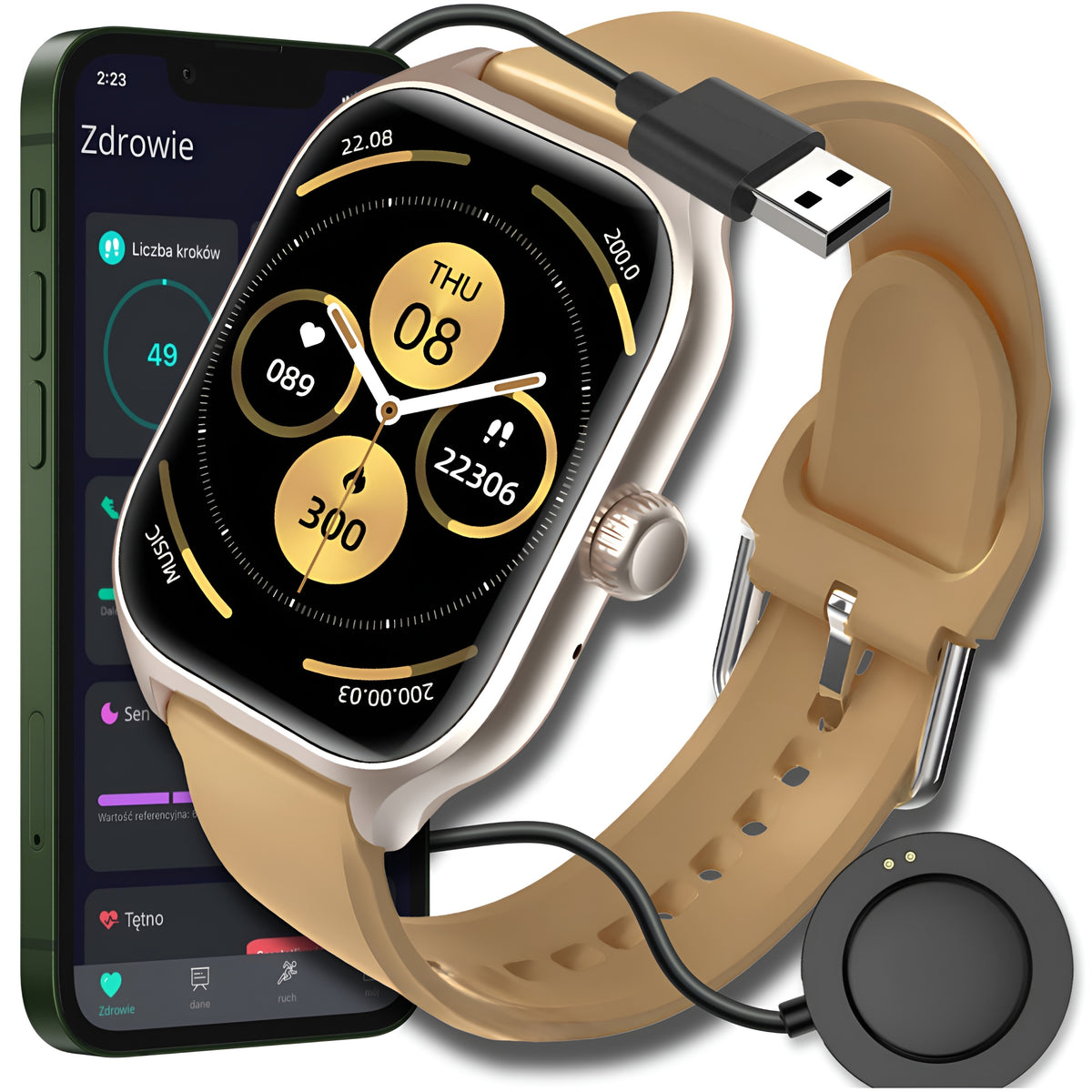 SMARTWATCH MEN'S WOMEN'S CALL WATCH Polish HEART RATE OXYGEN PRESSURE SPORT