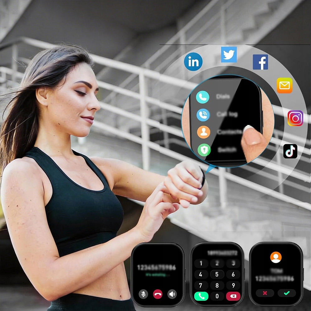 SMARTWATCH MEN'S WOMEN'S WATCH PRO SPORTS WATERPROOF BLACK 1,85 Packaging status original