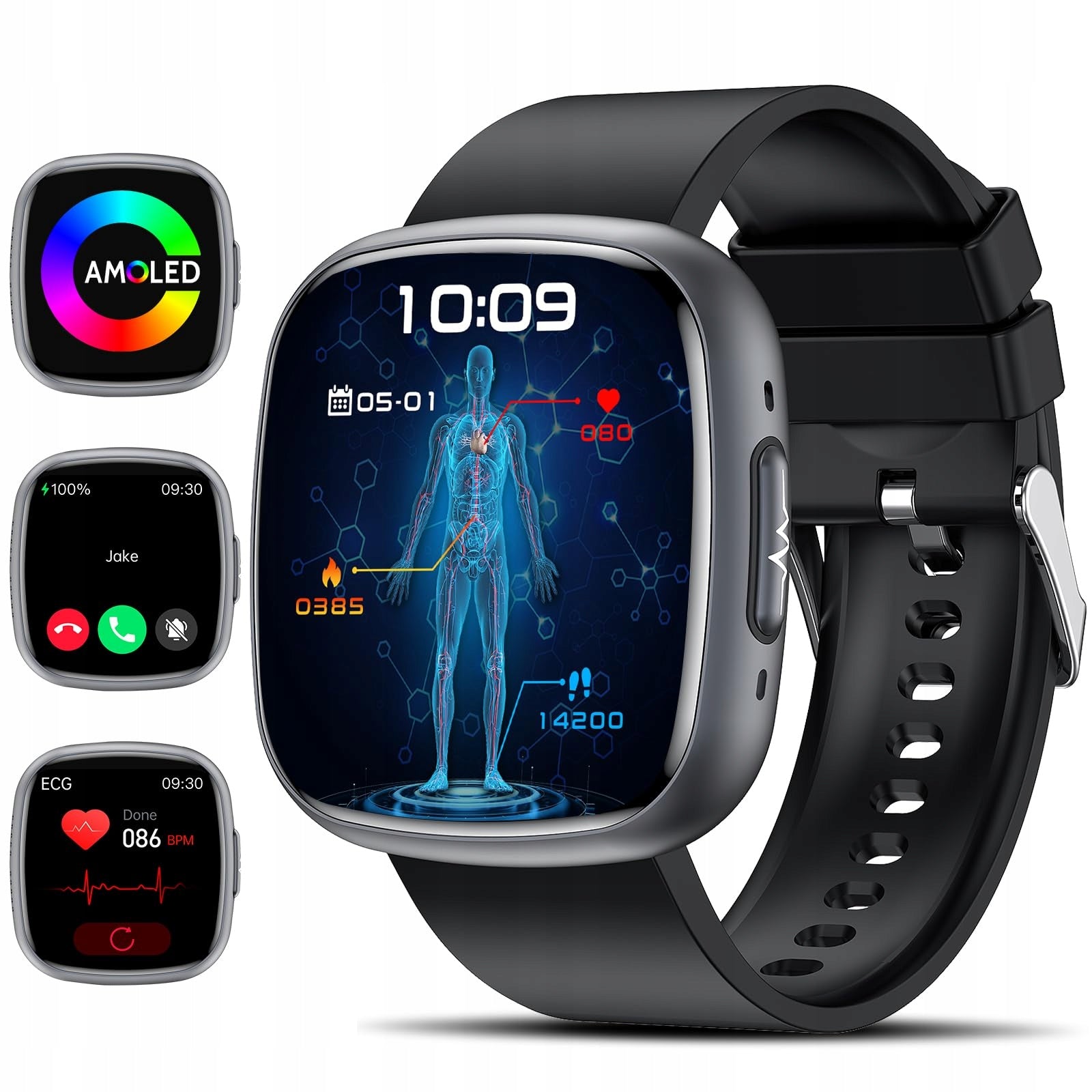SMARTWATCH MEN'S Watch SPORT ECG SUGAR SLEEP MEASUREMENT + PPG CONVERSATIONS