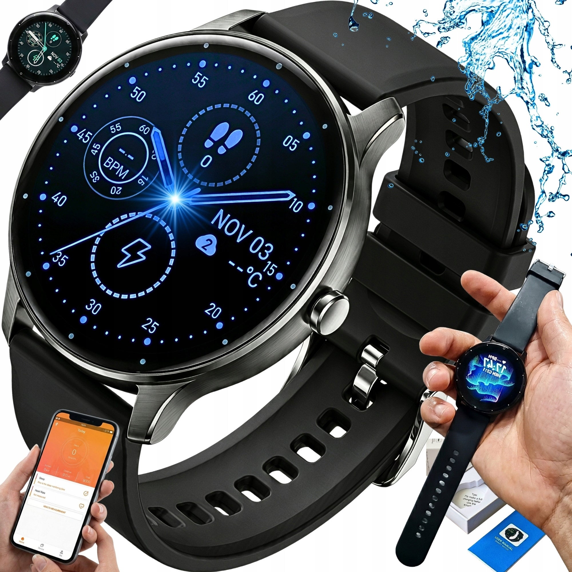 SMARTWATCH Men's Watch WATERPROOF BLUETOOTH CONVERSATION FITNESS Smart Watch