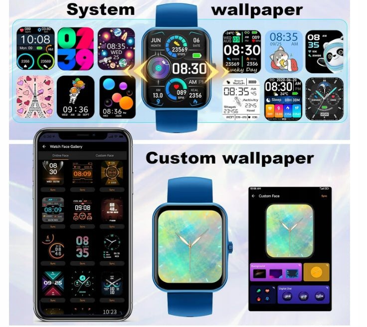 SMARTWATCH S80K 1,83 INCH HD BLUE HEART RATE BLOOD PRESSURE SPO2 SUPER MENU Brand no brand