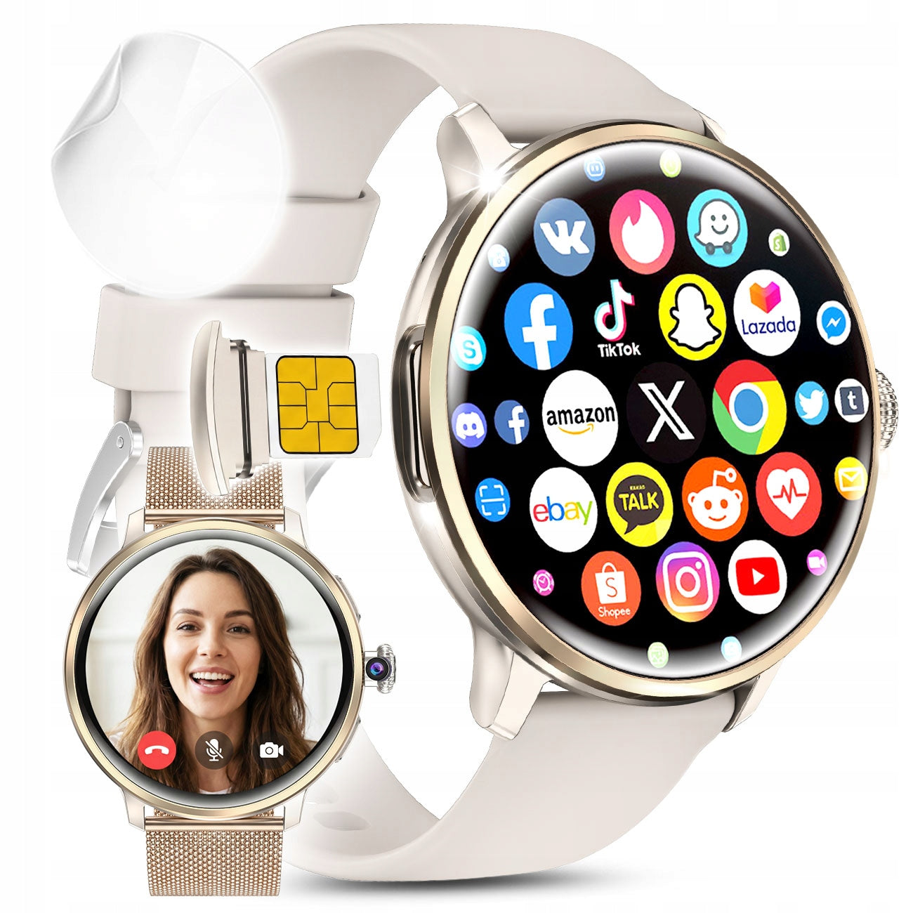 SMARTWATCH WATCH 4G SIM LTE WiFi GPS APPS GOOGLE CAMERA HD ANDROID