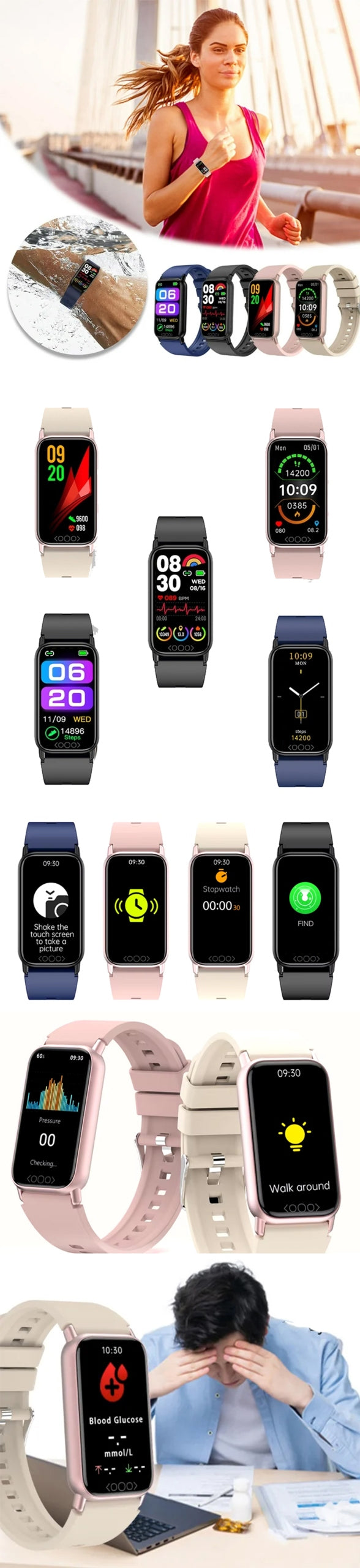 SMARTWATCH WATCH AMOLED PRO SPORTS PL WOMEN'S MENU ULTRA SMARTBAND Manufacturer code FIT SPORTOWY BLUETOOTH PL RÓŻOWY SPORT PULS