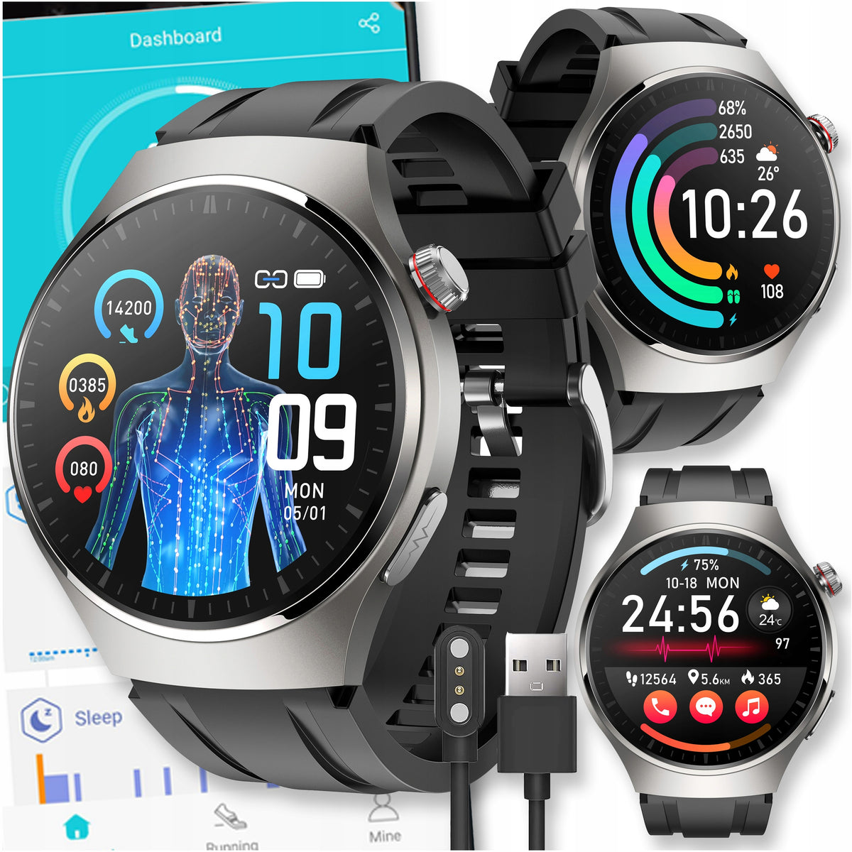 SMARTWATCH WATCH AMOLED WATCH ATM WATERPROOF MEN'S TALK SPORT SP02