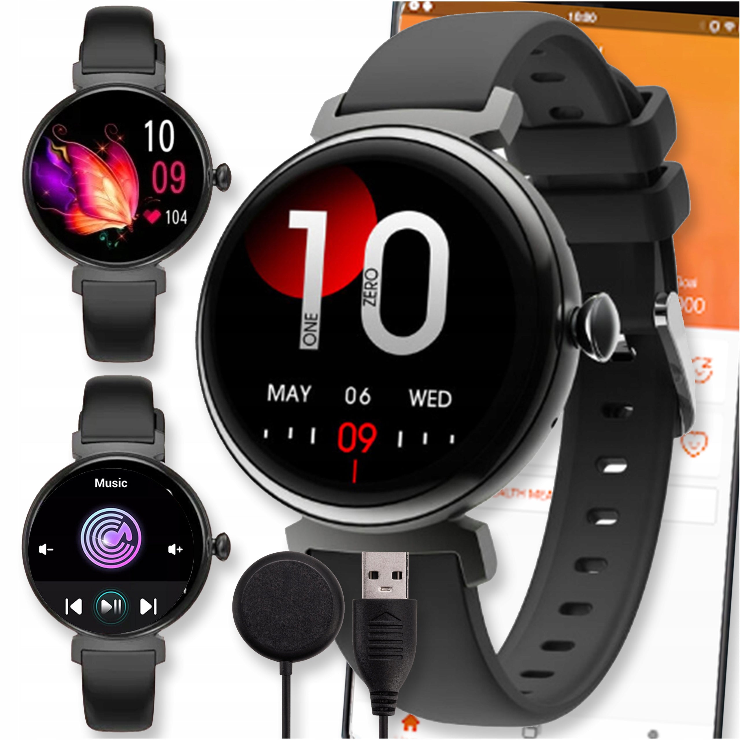 SMARTWATCH WATCH BLACK AMOLED PRO TALK SPORTS MENU PL WOMEN