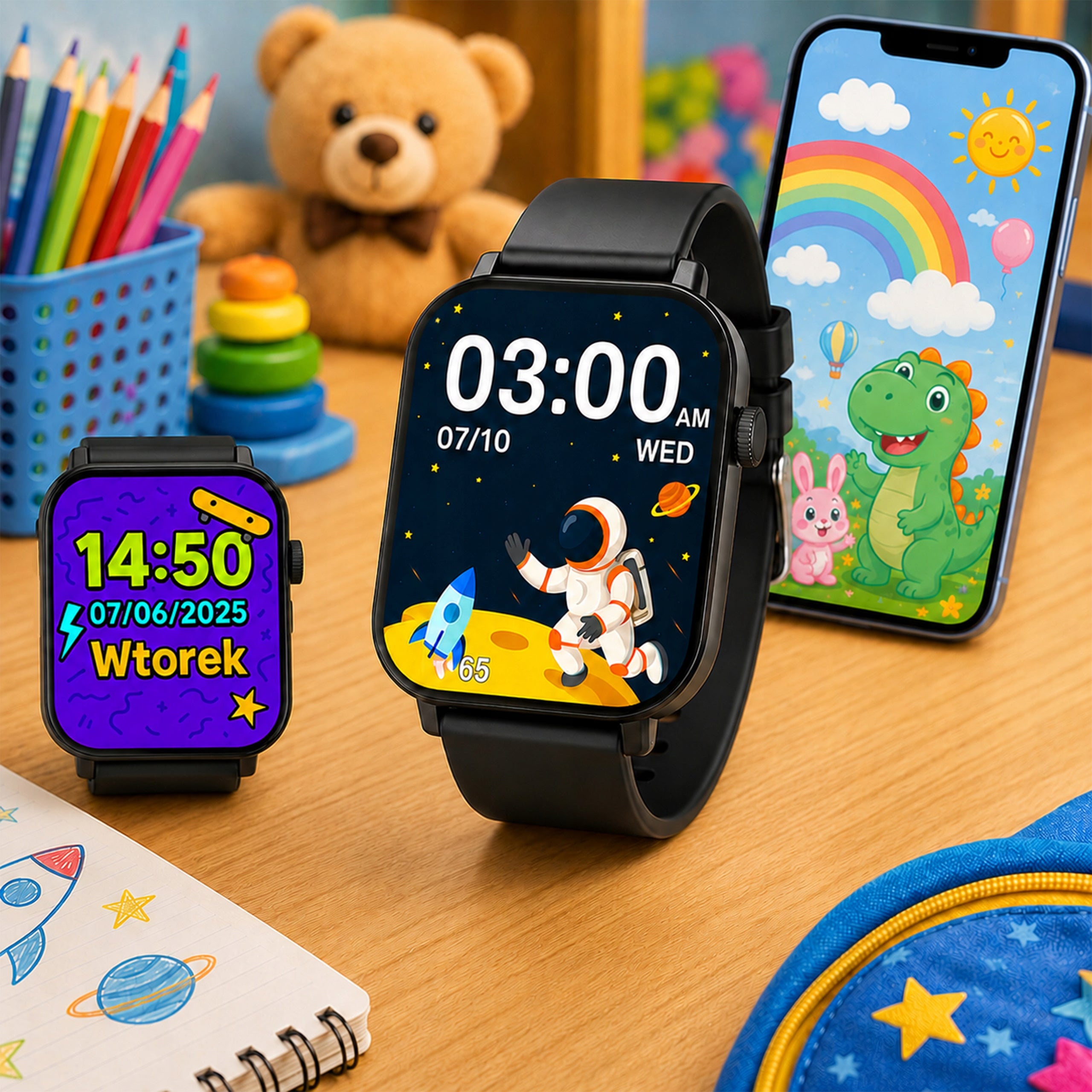 SMARTWATCH WATCH FOR CHILDREN CHILD PHONE SMS BLUETOOTH IP68 BLACK Packaging status original