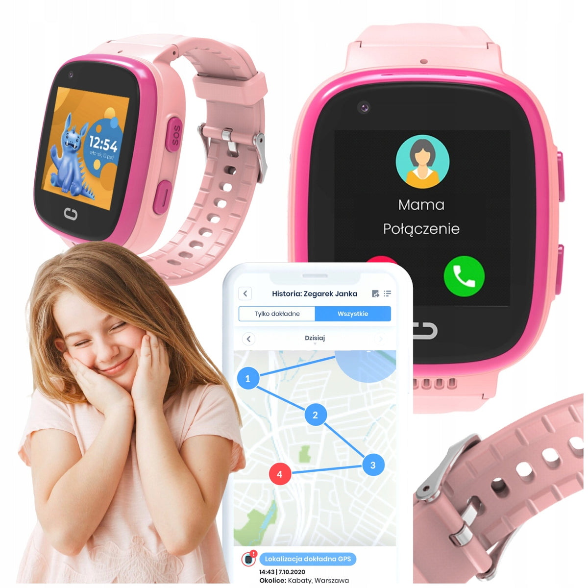 SMARTWATCH WATCH FOR CHILDREN GPS LOCATOR SAUCE TALK PINK Manufacturer code GJD.06R