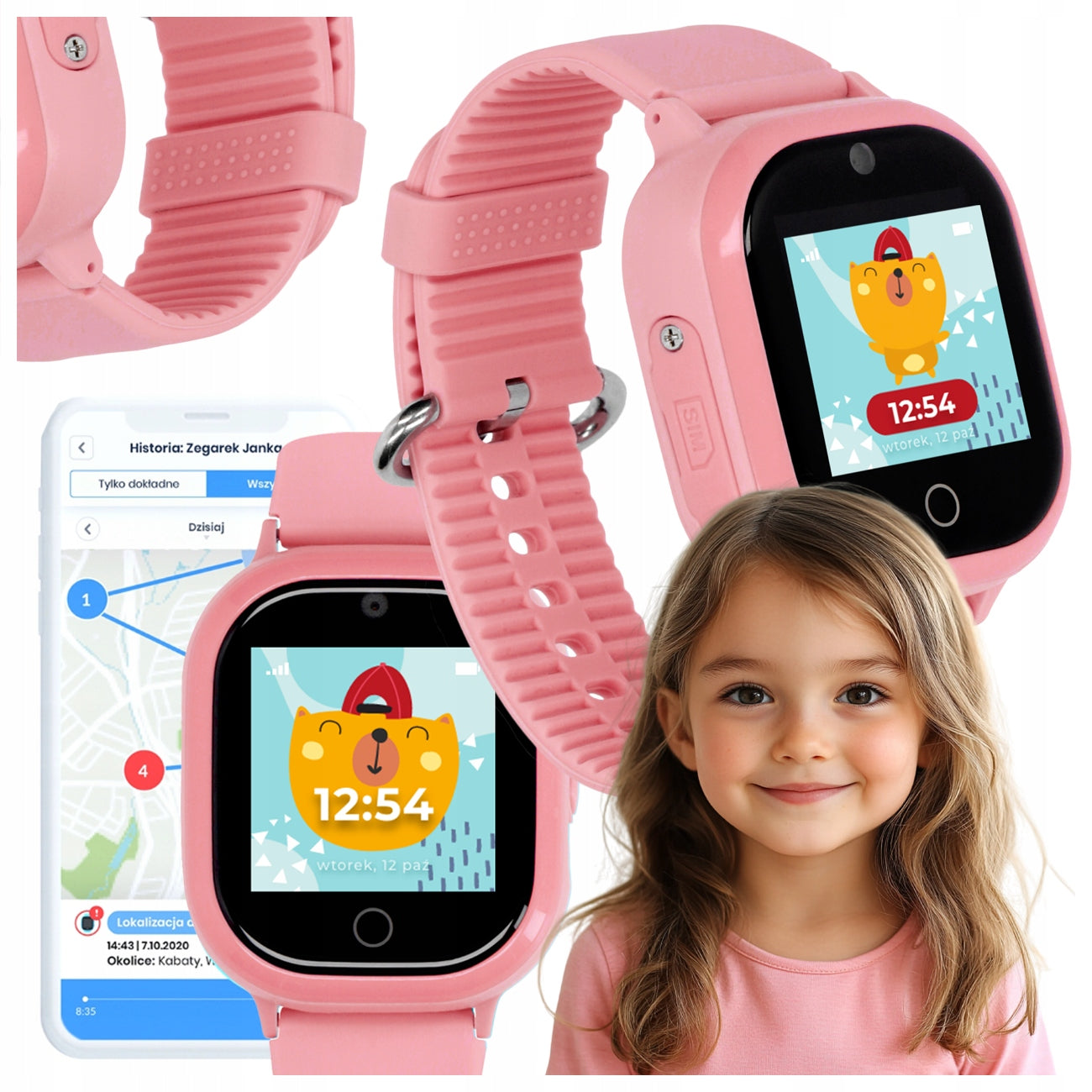 SMARTWATCH WATCH FOR CHILDREN LOCATOR GPS FUNCTION SAUCE PINK LOCON
