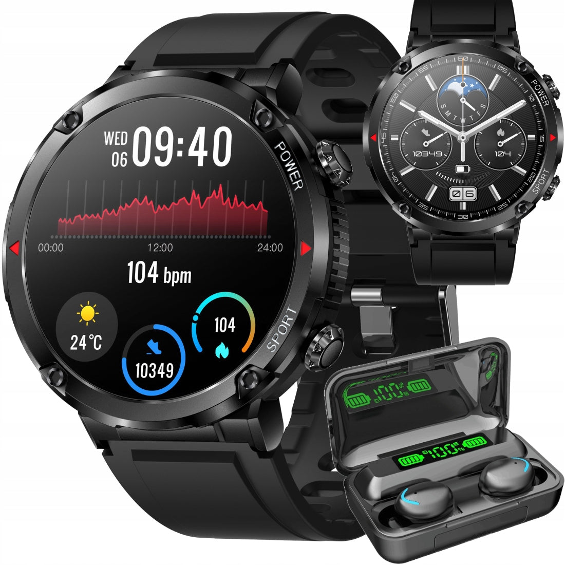 SMARTWATCH WATCH MEN'S TALK HEART RATE PRESSURE SATURATION SPORT MUSIC PL
