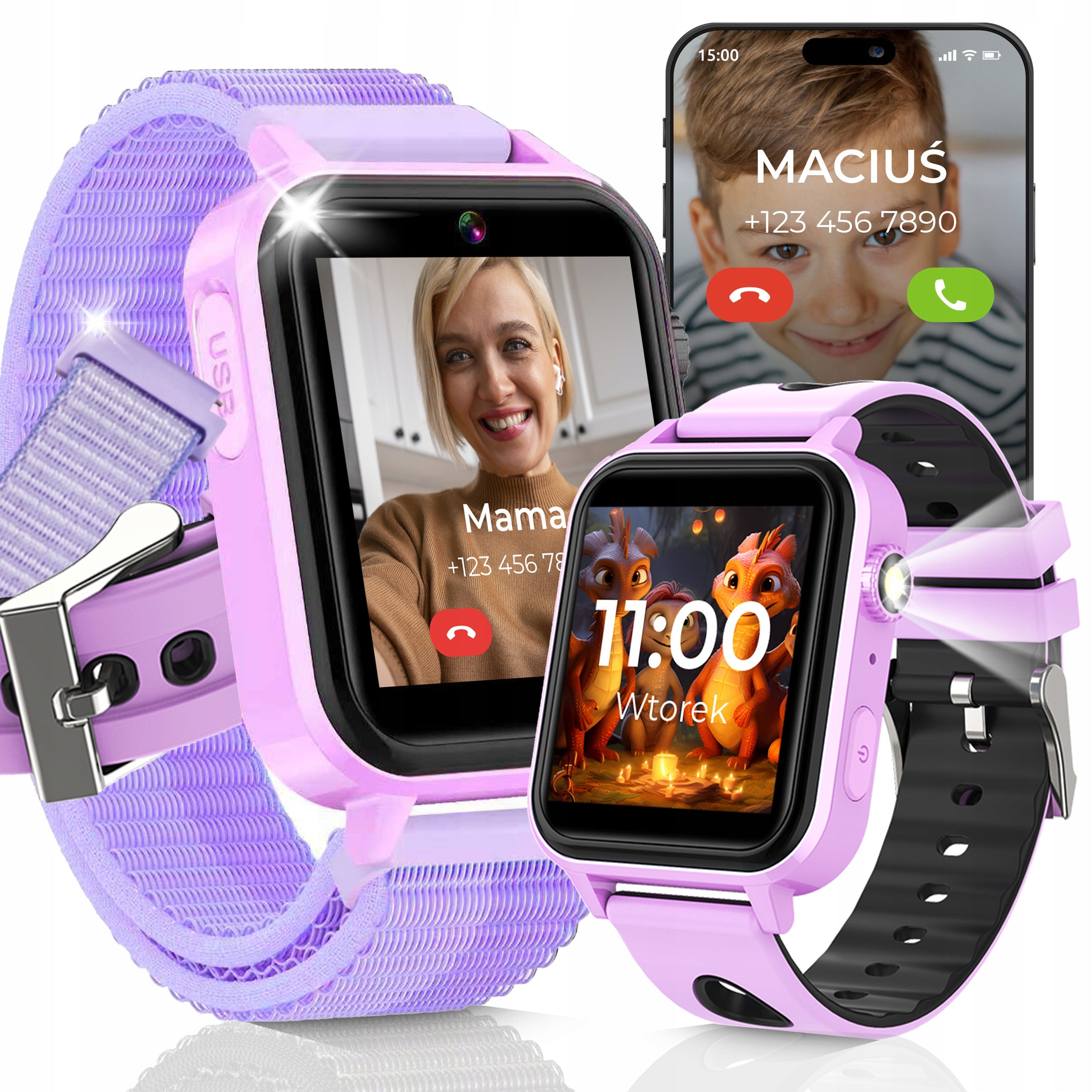 SMARTWATCH WATCH PHONE FOR CHILDREN TALK MUSIC GAMES FLASHLIGHT PEDOMETER Packaging status original