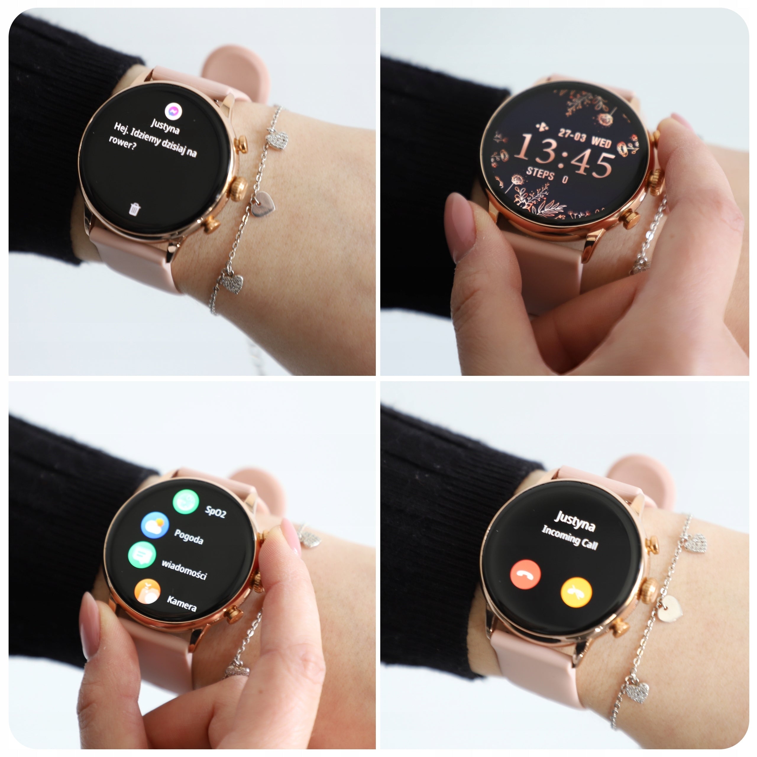 SMARTWATCH WATCH POLISH MENU CONVERSATIONS HEALTH SPORT AMOLED SMART WATCH PL Brand JG Smart