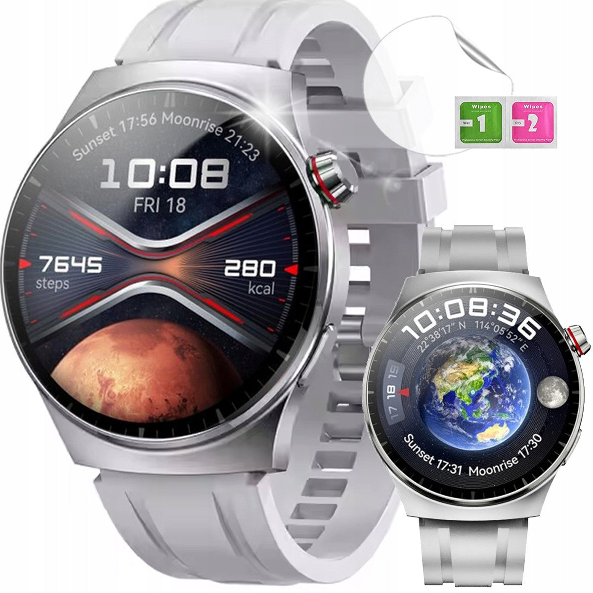SMARTWATCH WATCH POLISH MENU TALK SPORT SMART WATCH MEN SILVER Packaging status original