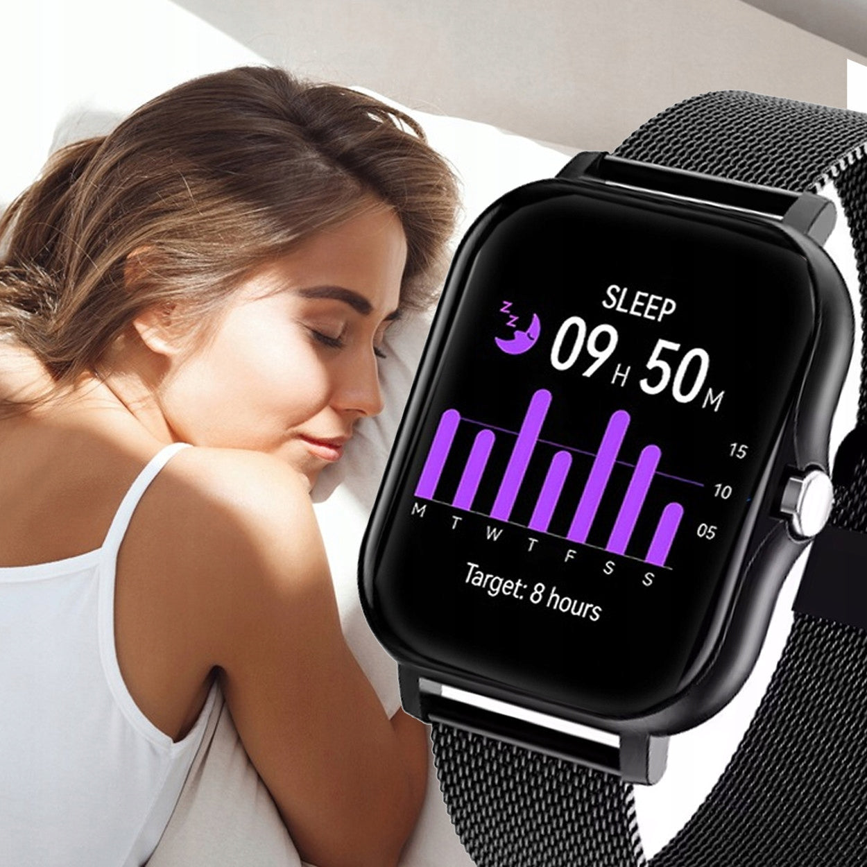 SMARTWATCH WATCH POLISH MENU TALK SPORT SMART WATCH WOMEN BLACK Color black