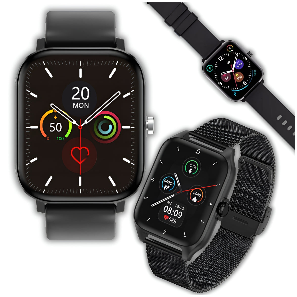 SMARTWATCH WATCH WATCH GPS BLACK SPORTS CALLS WATERPROOF SMART