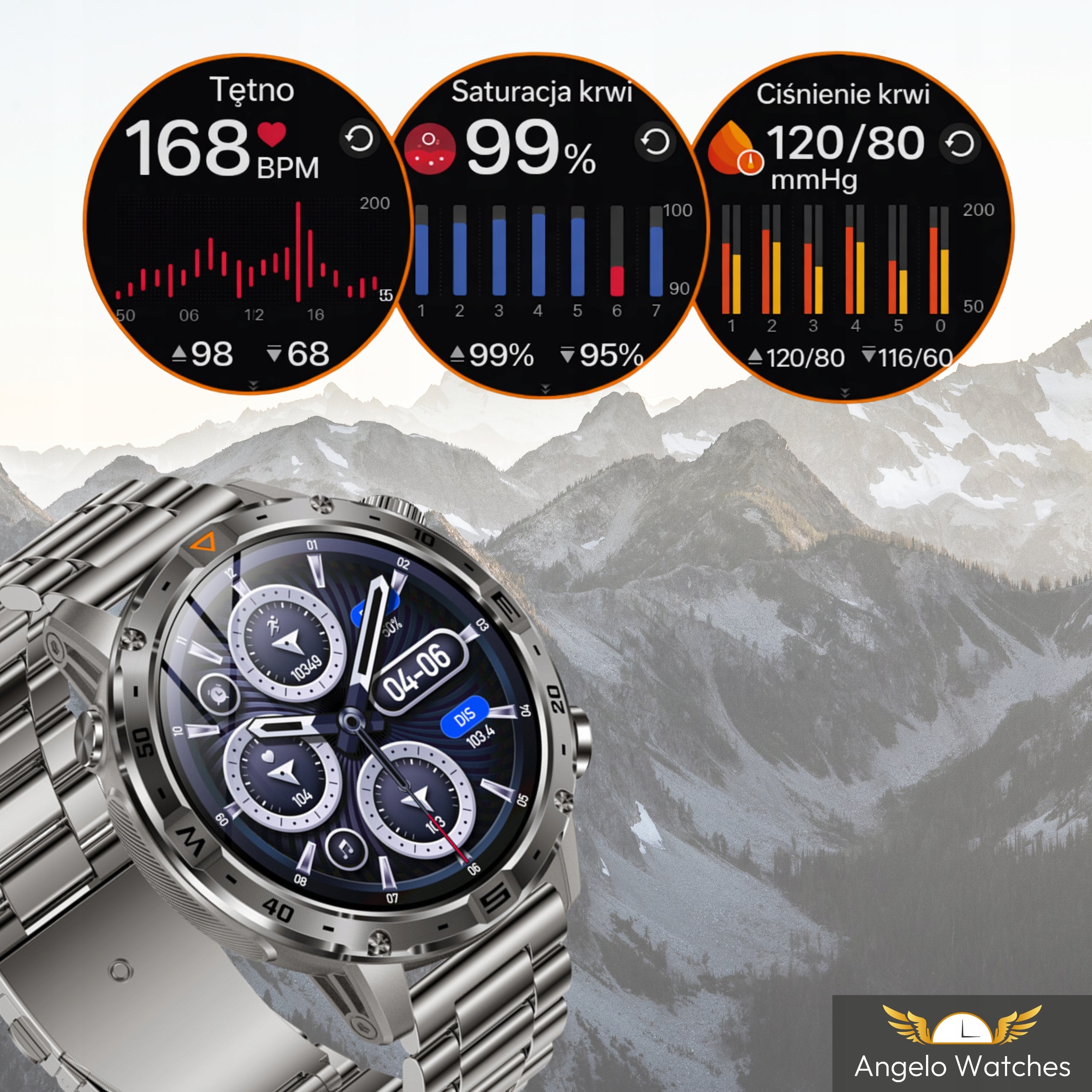 SMARTWATCH WATERPROOF MEN'S WATCH MENU PL TALK PRESSURE SMART WATCH Packaging status original